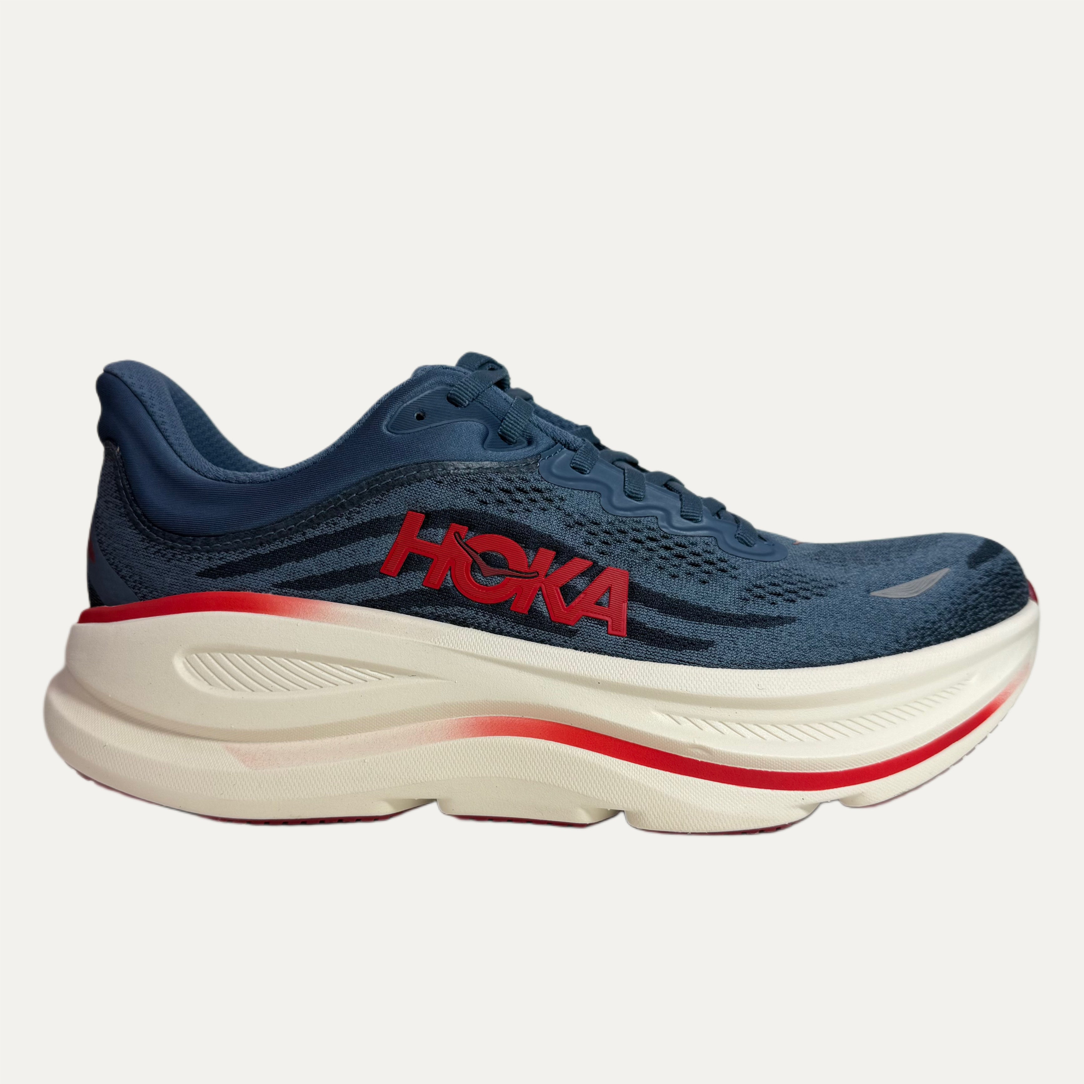 Men's HOKA Bondi 9 Athletic Shoe - Thunder Cloud / Vermillion