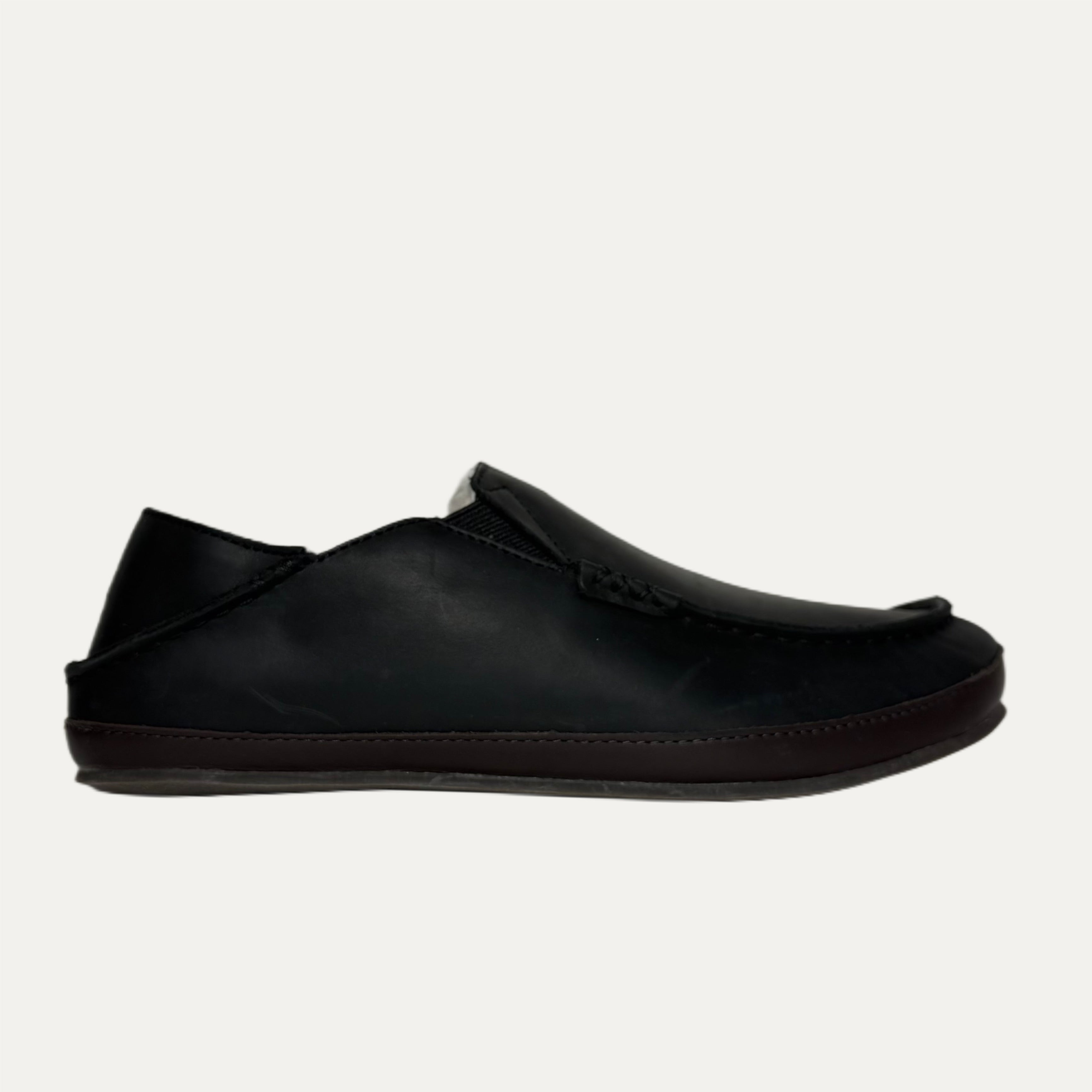 OluKai Moloa Black Leather Slip On Loafers Shoes Hawaiian #122 Amazon.com | OLUKAI Moloa Slipper, Men main image 3