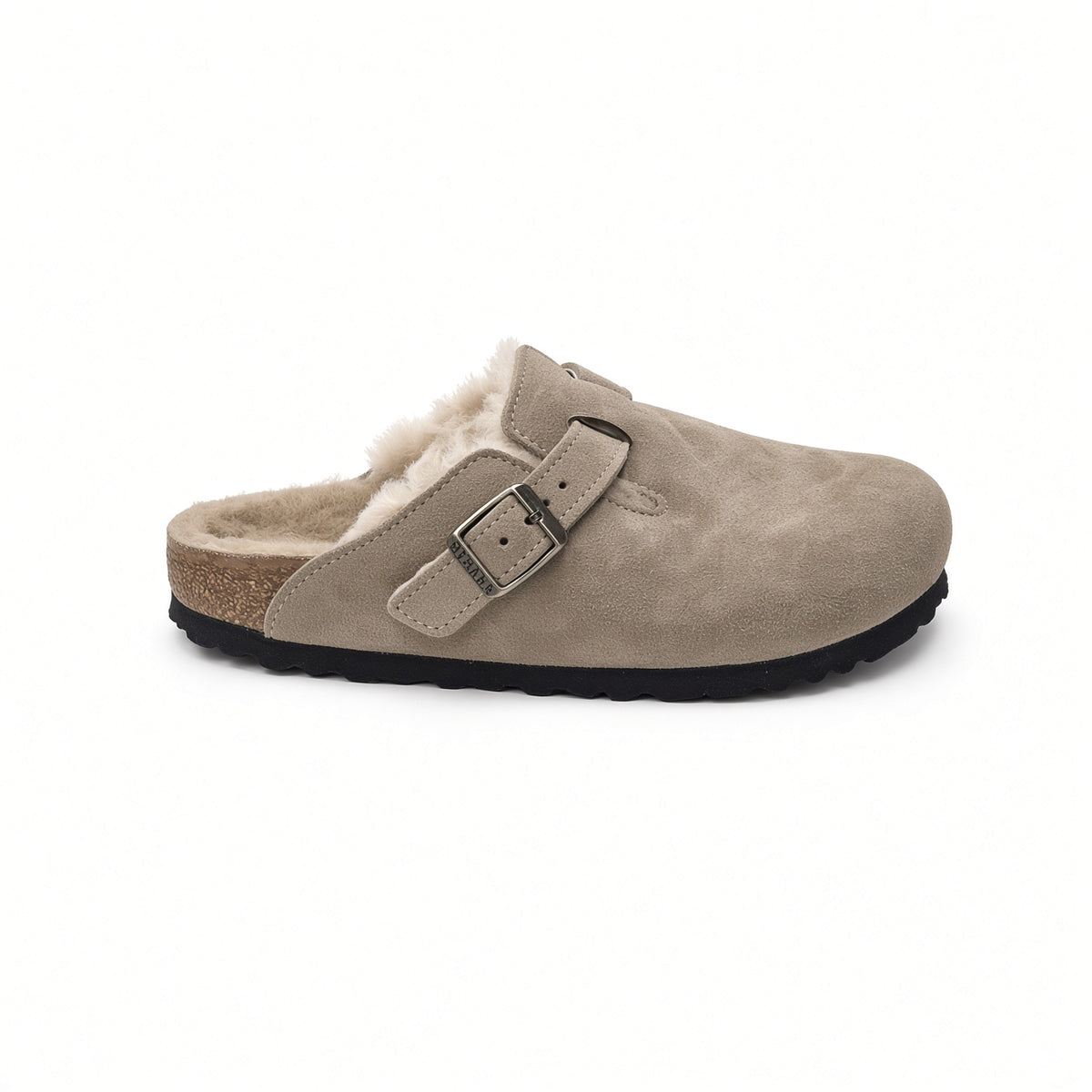 Birkenstock Boston Suede Shearling Clog - Taupe