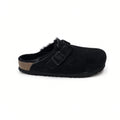 Birkenstock Boston Suede Shearling Clog - Black