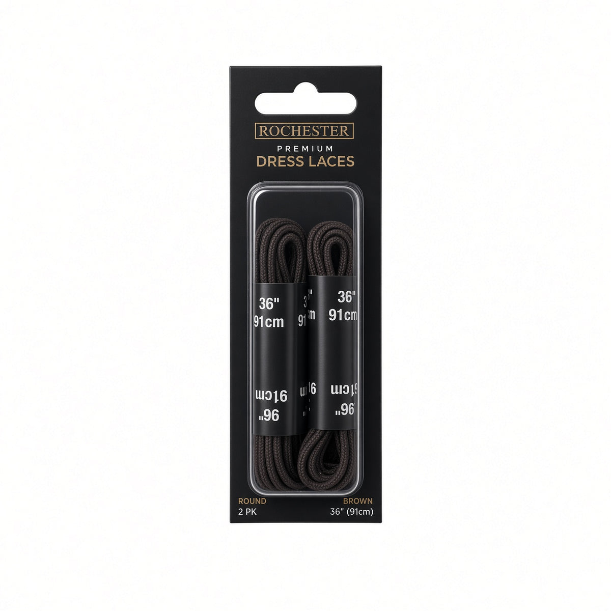 36" Black & Brown Dress Shoe Laces.