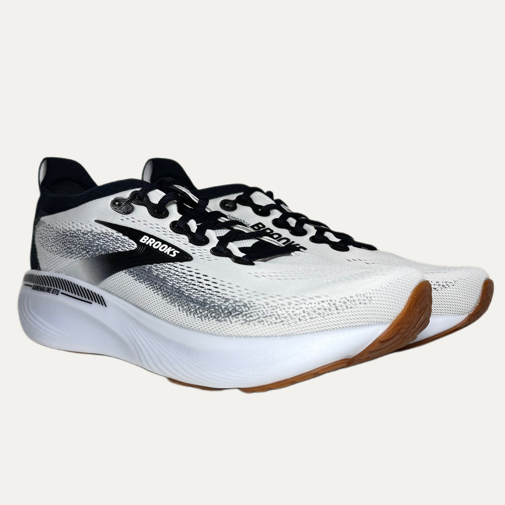 Men's Brooks Adrenaline GTS 25 Running Athletic Shoe - White / Black / White