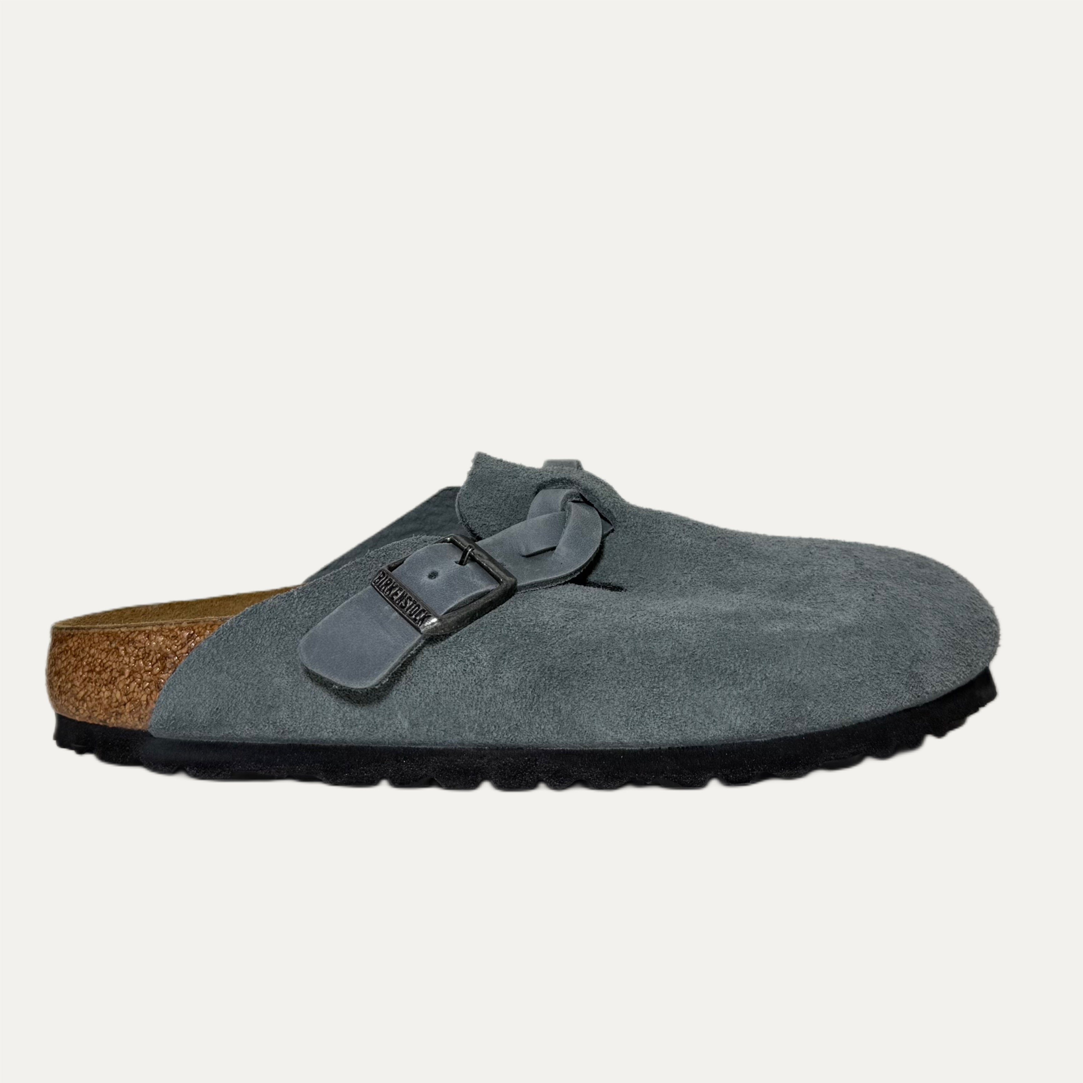 Birkenstock Boston Braided Suede Clog - Basalt Grey
