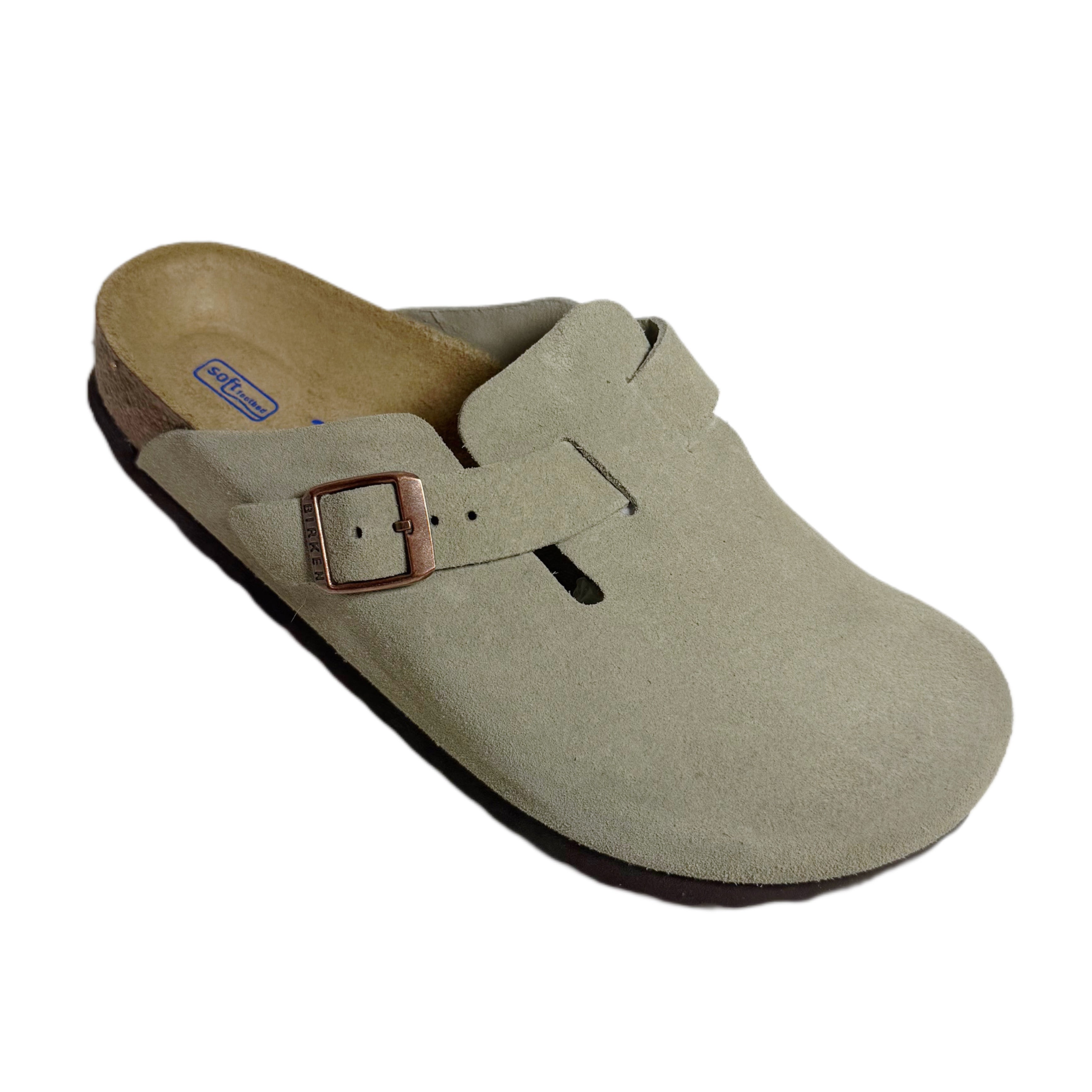 Birkenstock Boston Suede Soft Footbed Clog - Taupe