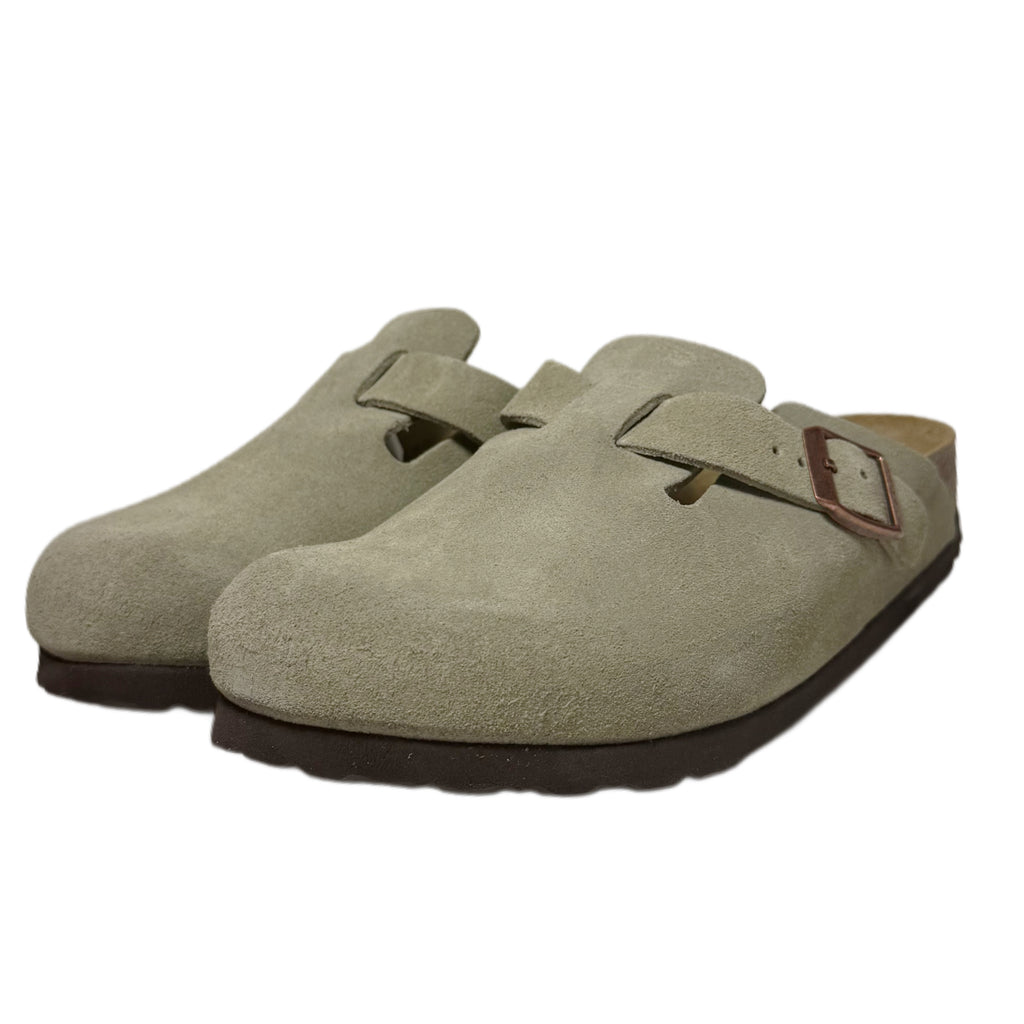 Birkenstock Boston Suede Soft Footbed Clog - Taupe