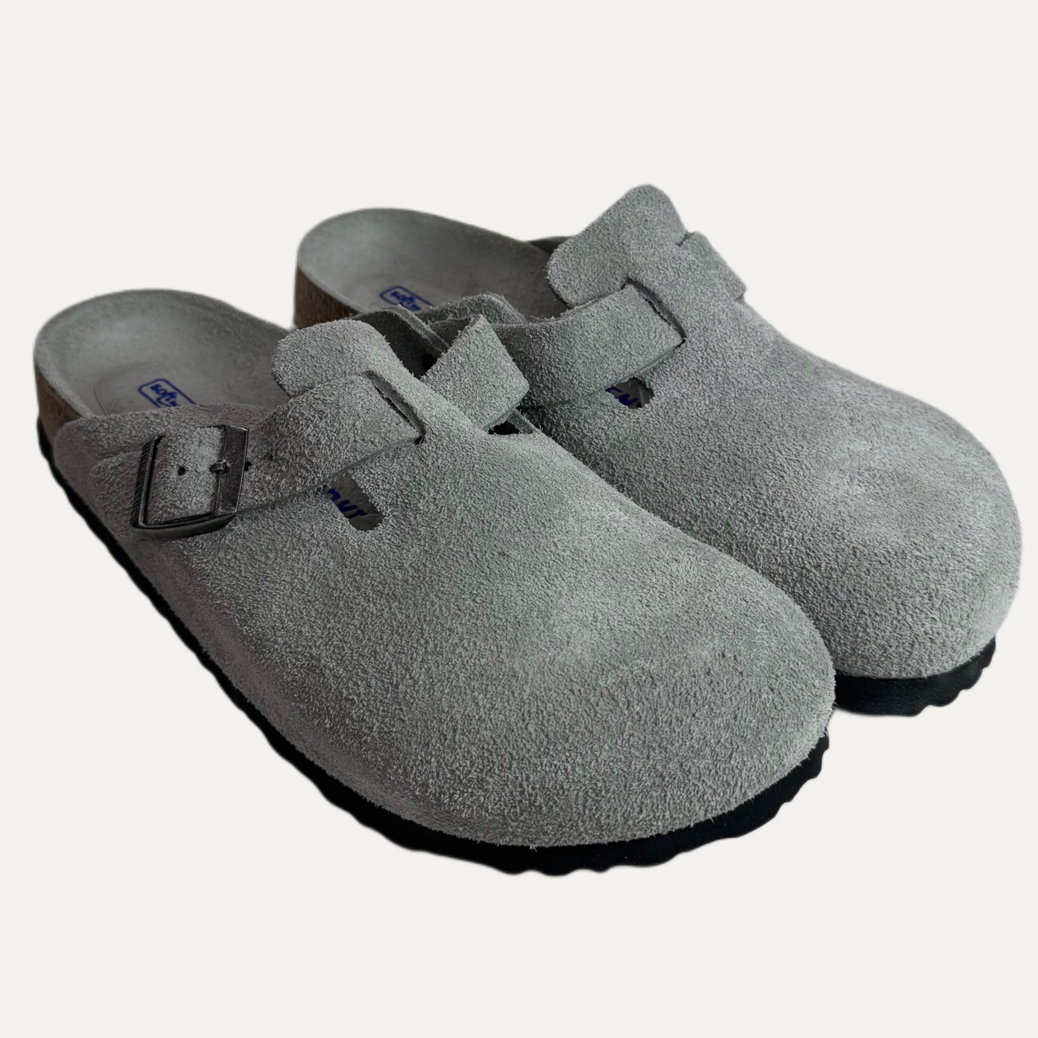 Birkenstock Boston Suede Soft Footbed Clog - Pure Sage Tonal