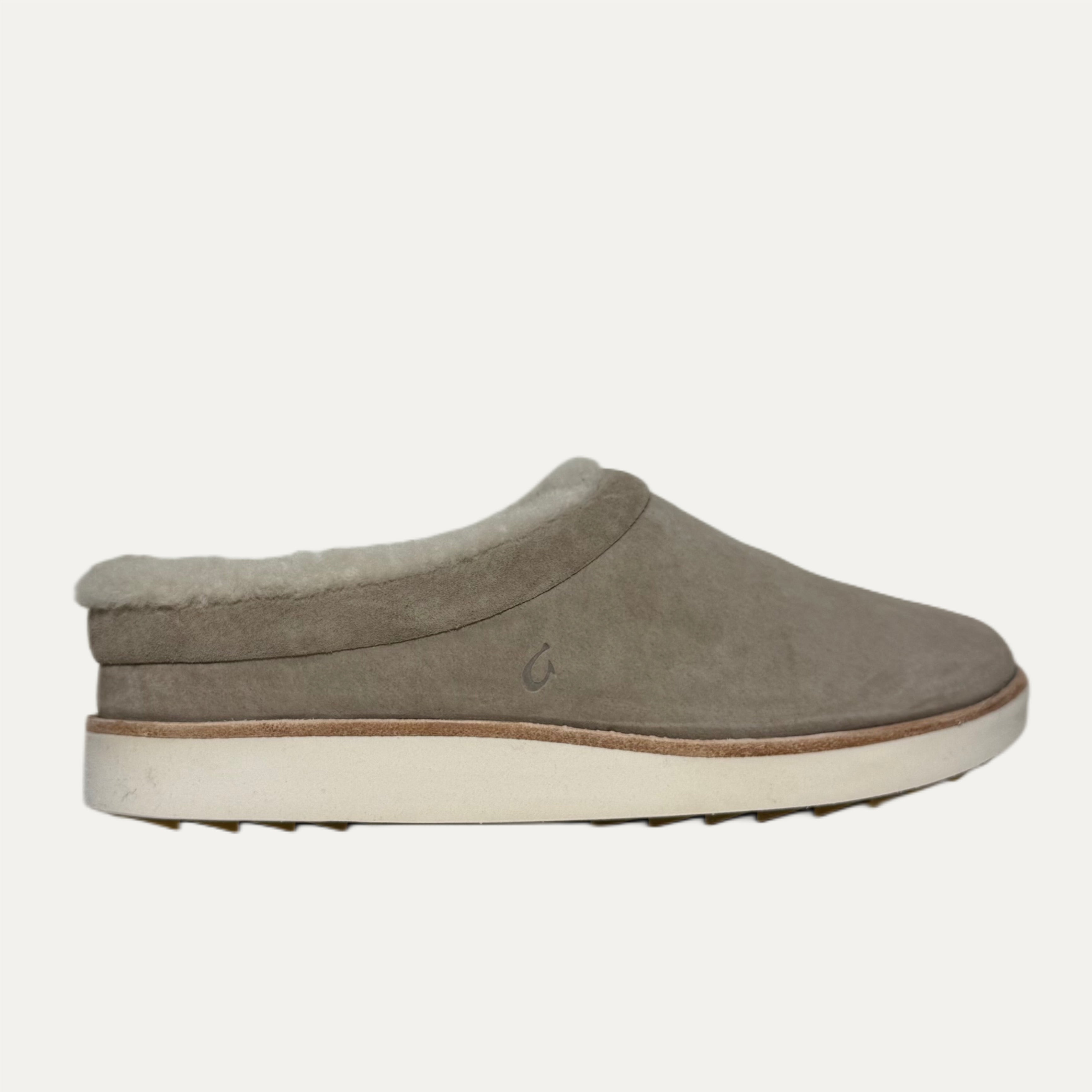 Women's Olukai Mani Slipper - Taupe Grey / Golden Sand