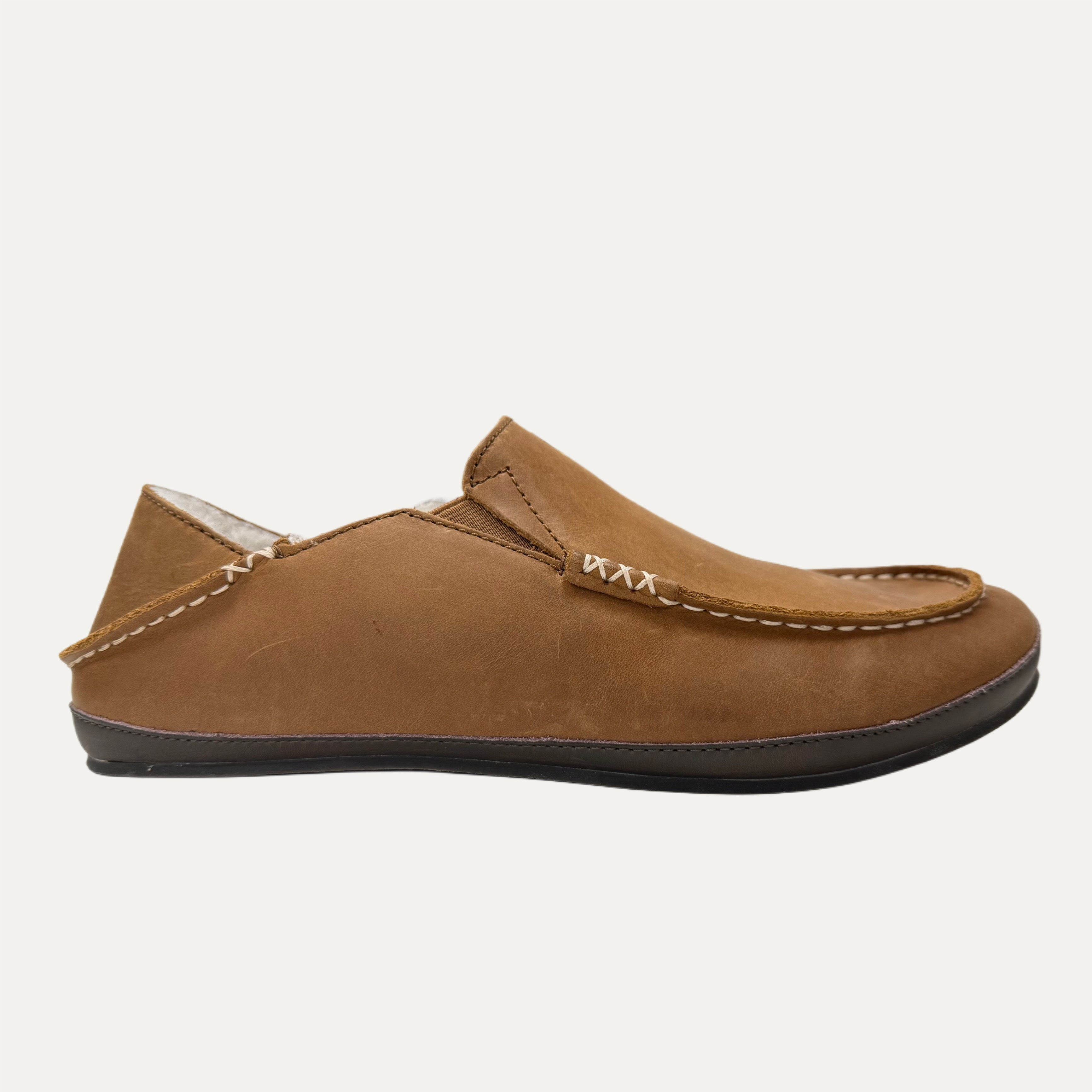 Men's Olukai Moloa Slipper - Toffee / Dark Wood – David Parker Shoes