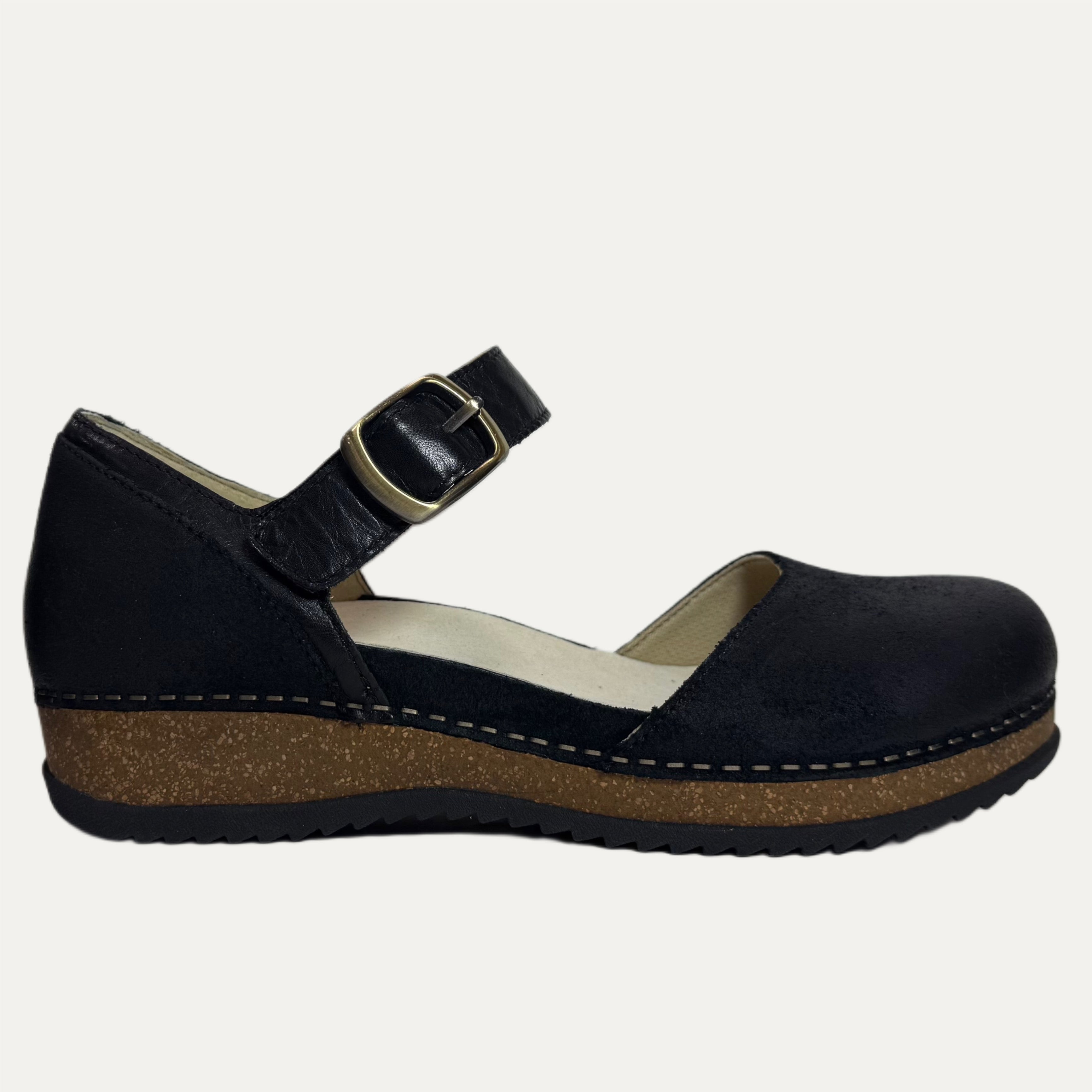 Women's Dansko Mae Mary Jane - Black Burnished Suede