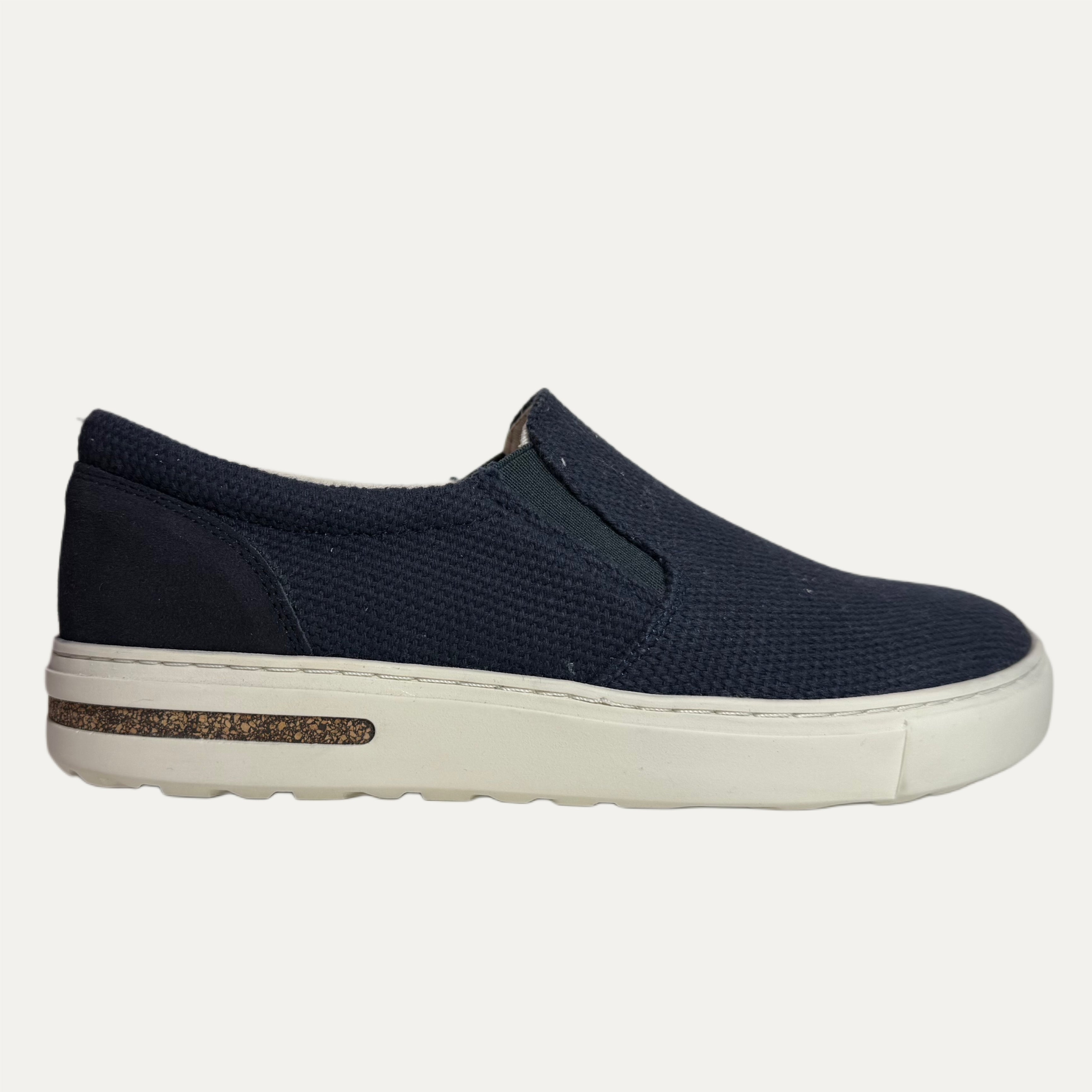 Navy  slip on a white background