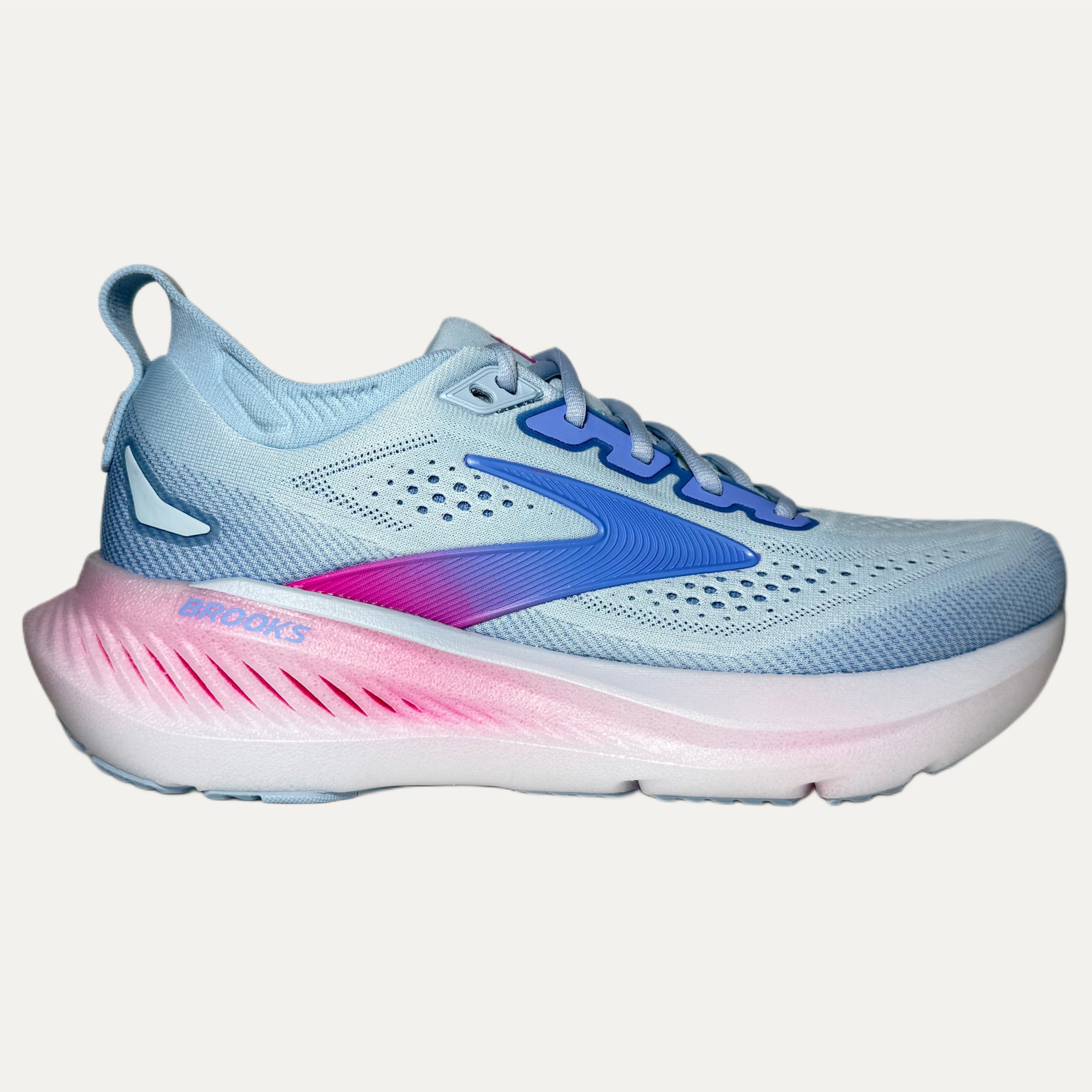 Women's Brooks Glycerin 23 Road Running Athletic Shoe - Skyway / Blazing Bell / Pink