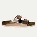 Birkenstock Arizona Slide Patent Soft Footbed Sandal - Metallic Copper
