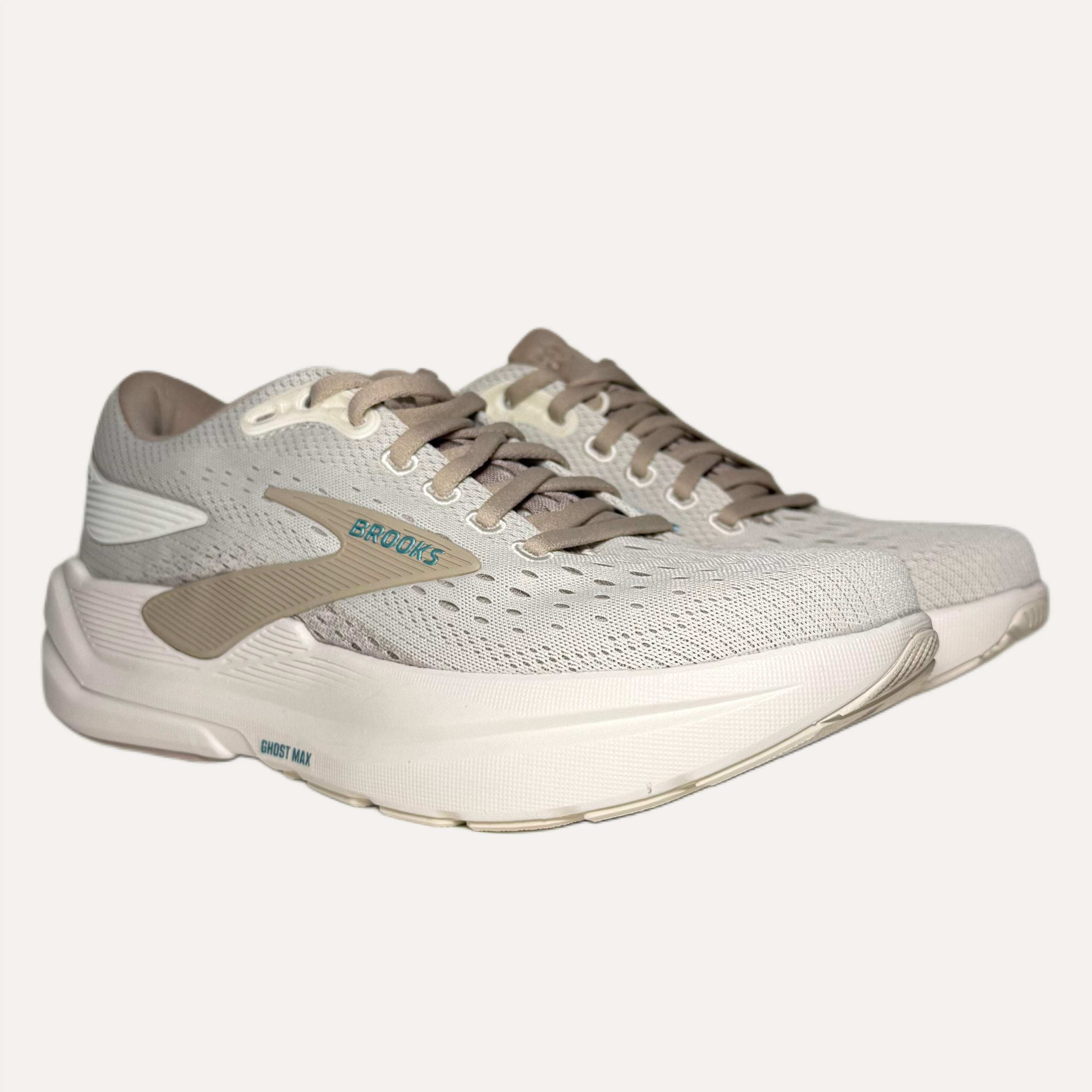 Women's Brooks Ghost Max 3 Running Athletic Shoe - Coconut / Chateau Grey / Blue