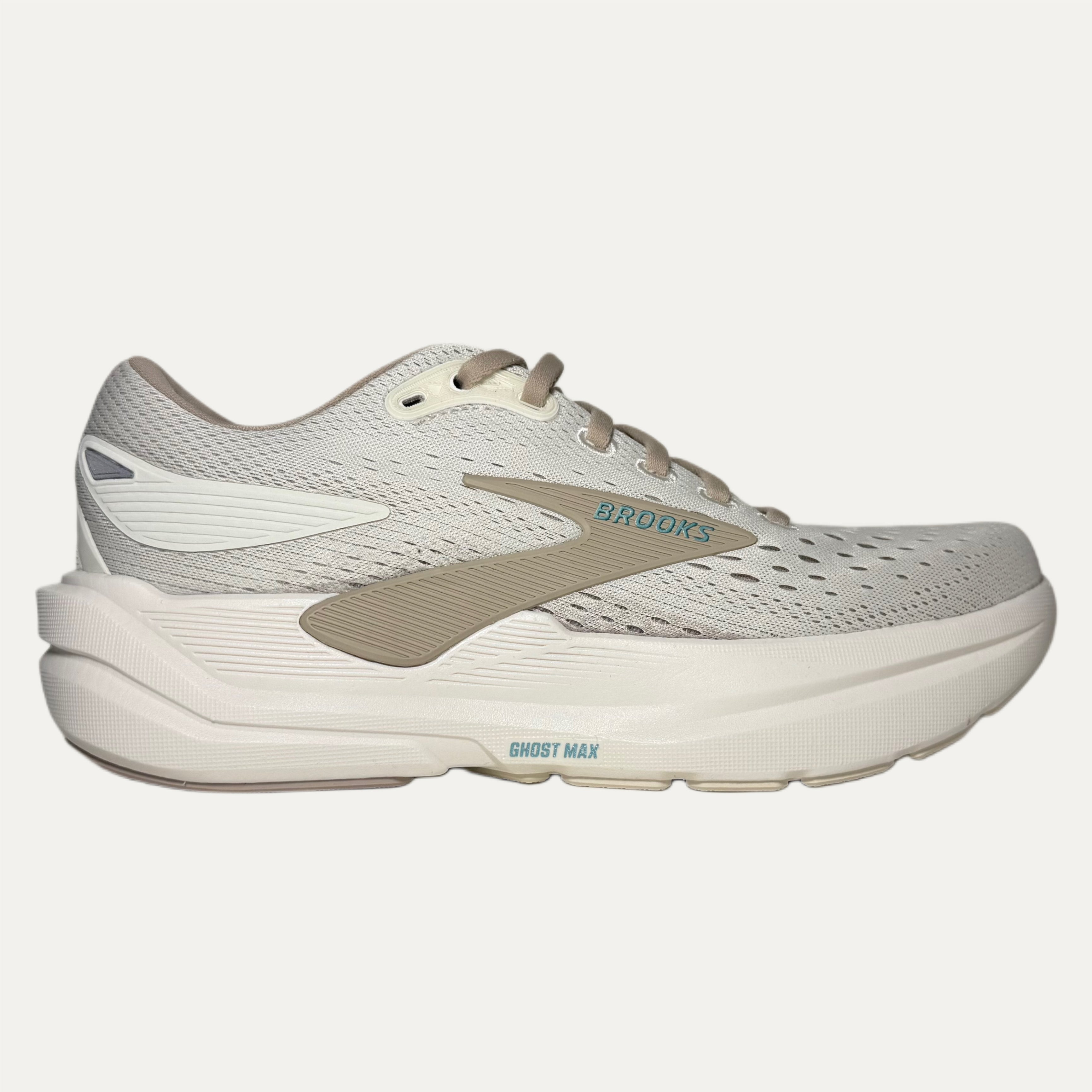 Women's Brooks Ghost Max 3 Running Athletic Shoe - Coconut / Chateau Grey / Blue