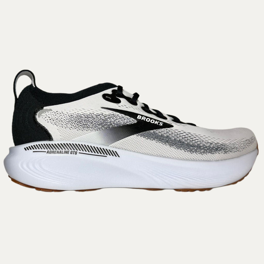 Men's Brooks Adrenaline GTS 25 Running Athletic Shoe - White / Black / White