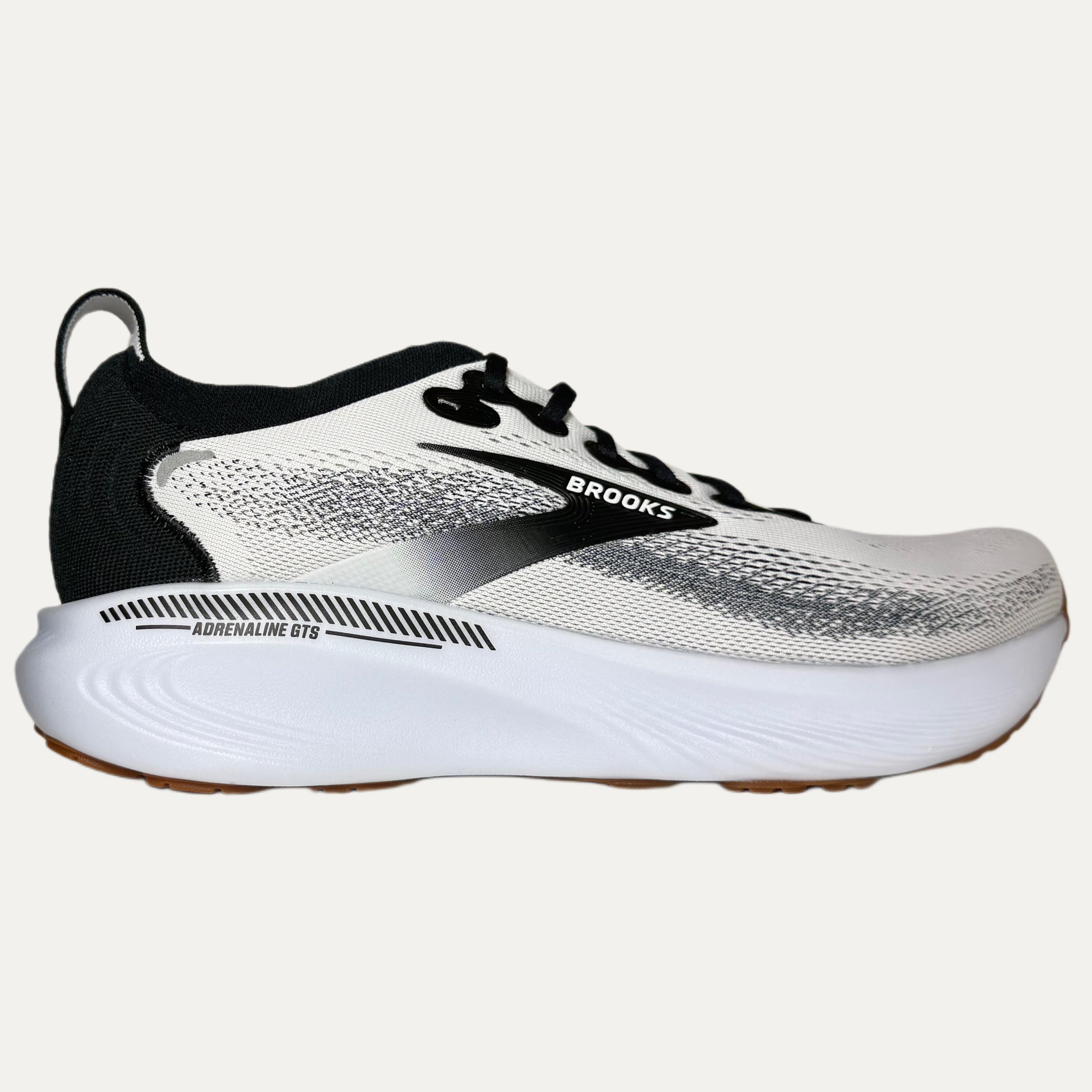 Men's Brooks Adrenaline GTS 25 Running Athletic Shoe - White / Black / White