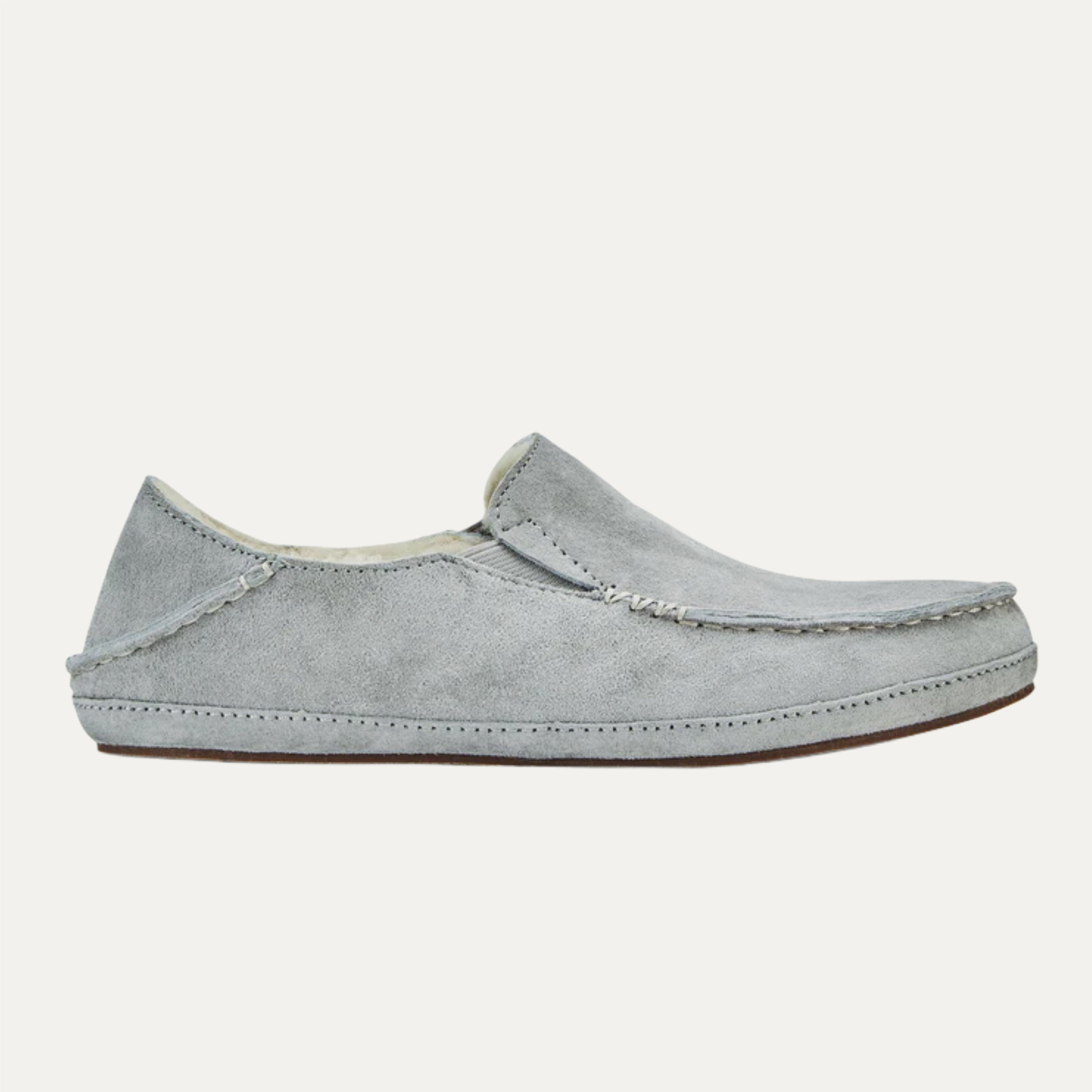 Light gray loafer shoe on a white background