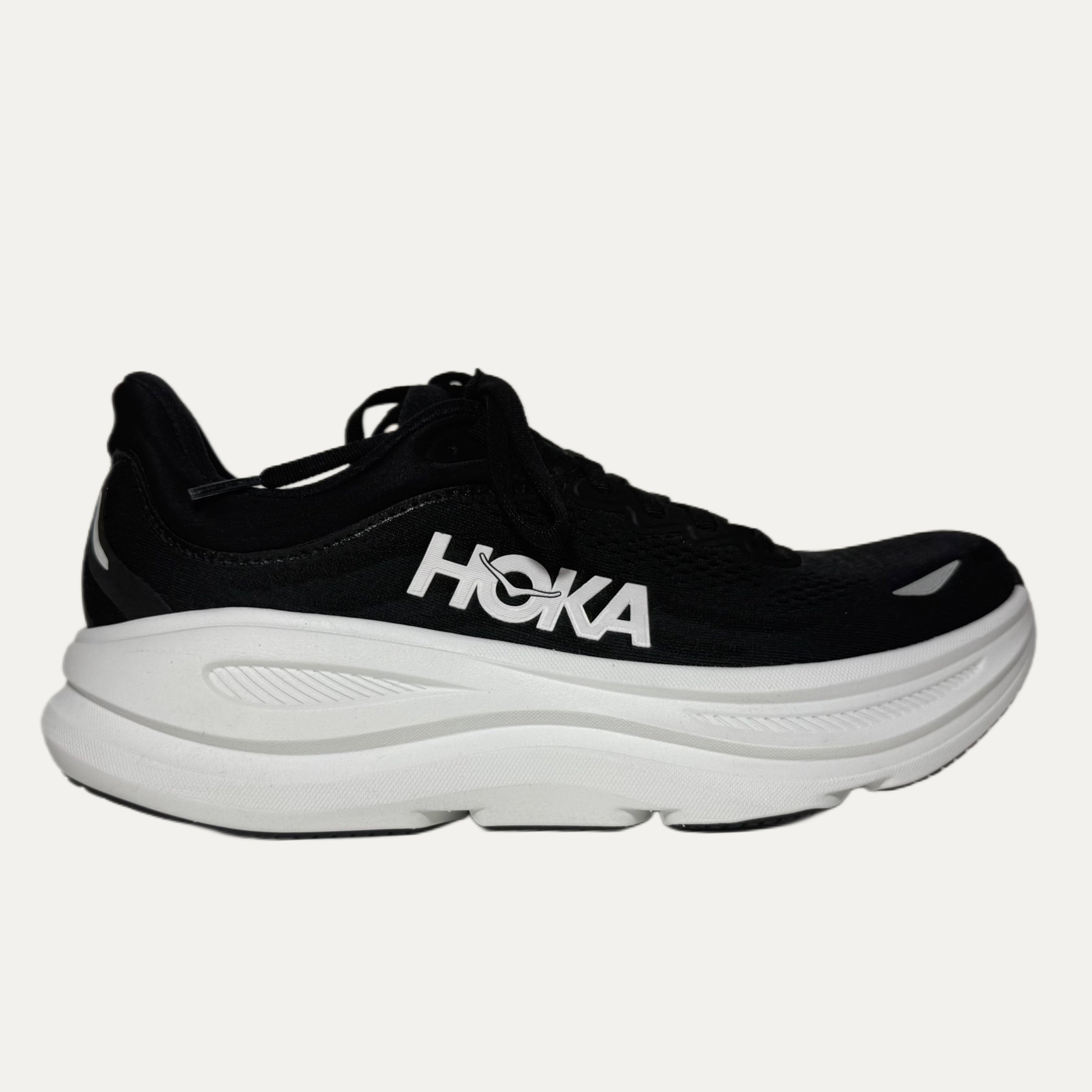 Women's HOKA Bondi 9 Athletic Shoe - Black / White