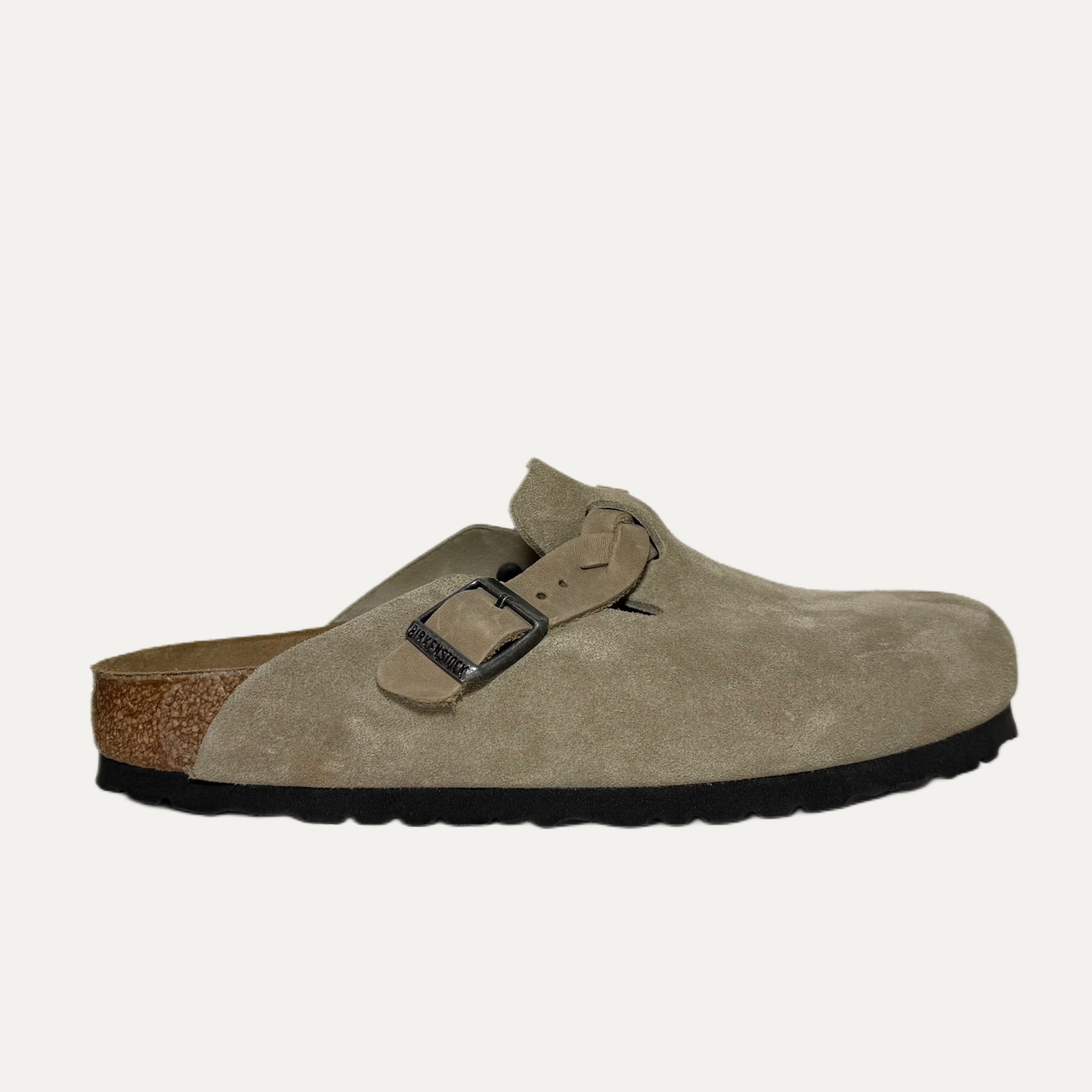 Birkenstock Boston Braided Suede Clog - Taupe