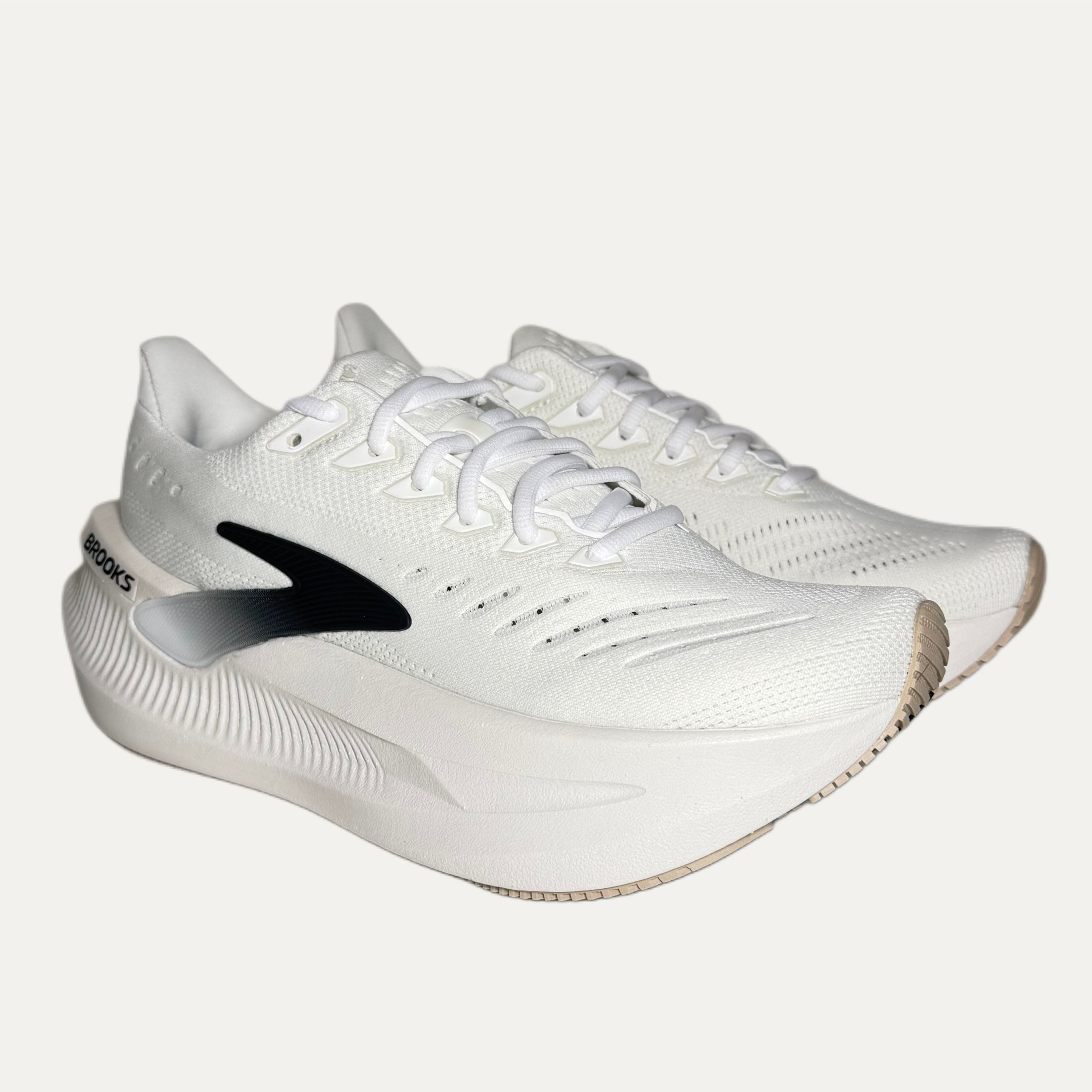 Men's Brooks Glycerin Max 2 Running Athletic Shoe - White / Black / Chateau Gray