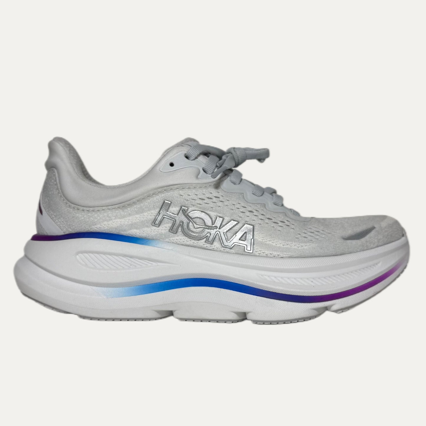 Women's HOKA Bondi 9 Athletic Shoe - Cosmic Grey / White