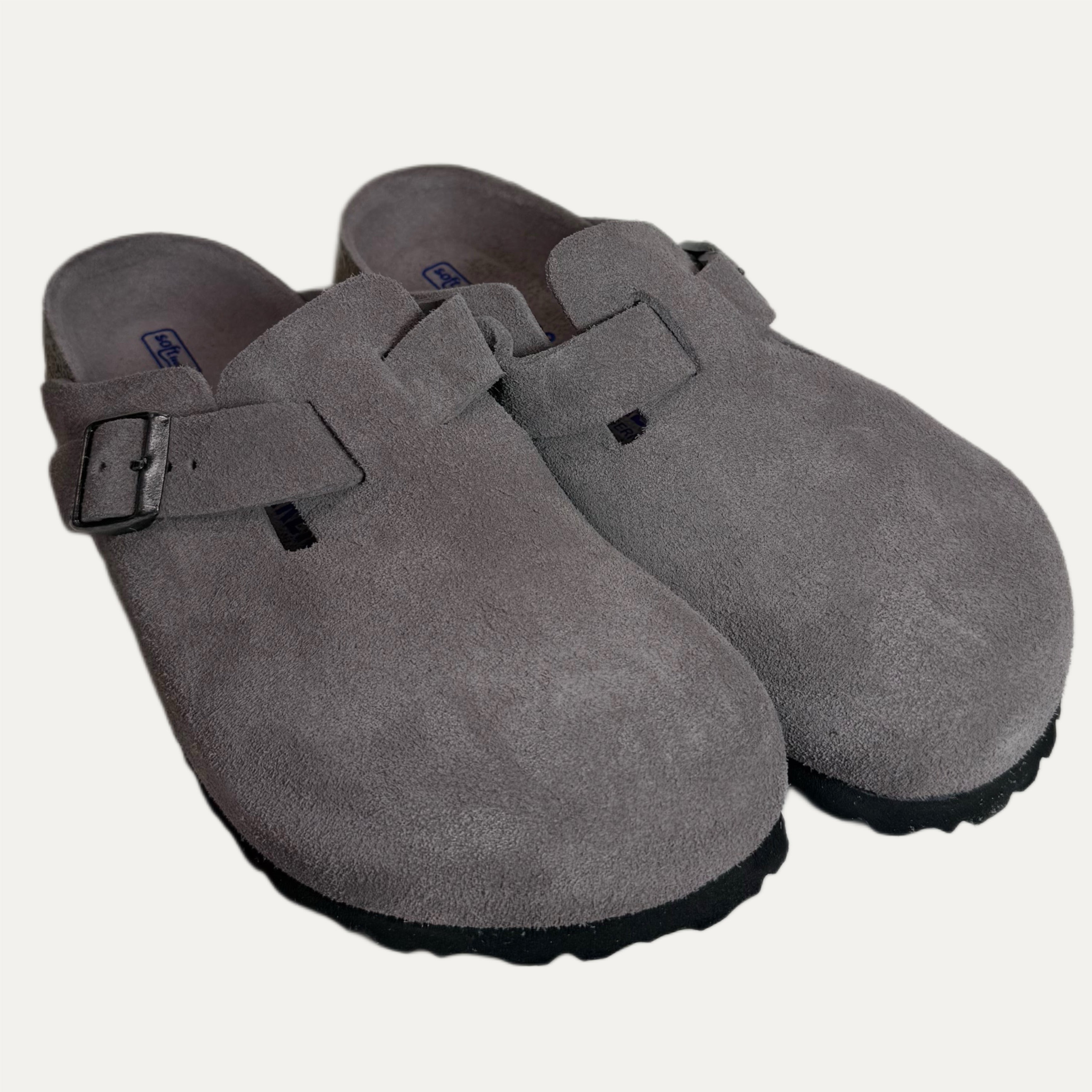 Birkenstock Boston Suede Soft Footbed Clog - Faded Purple Tonal