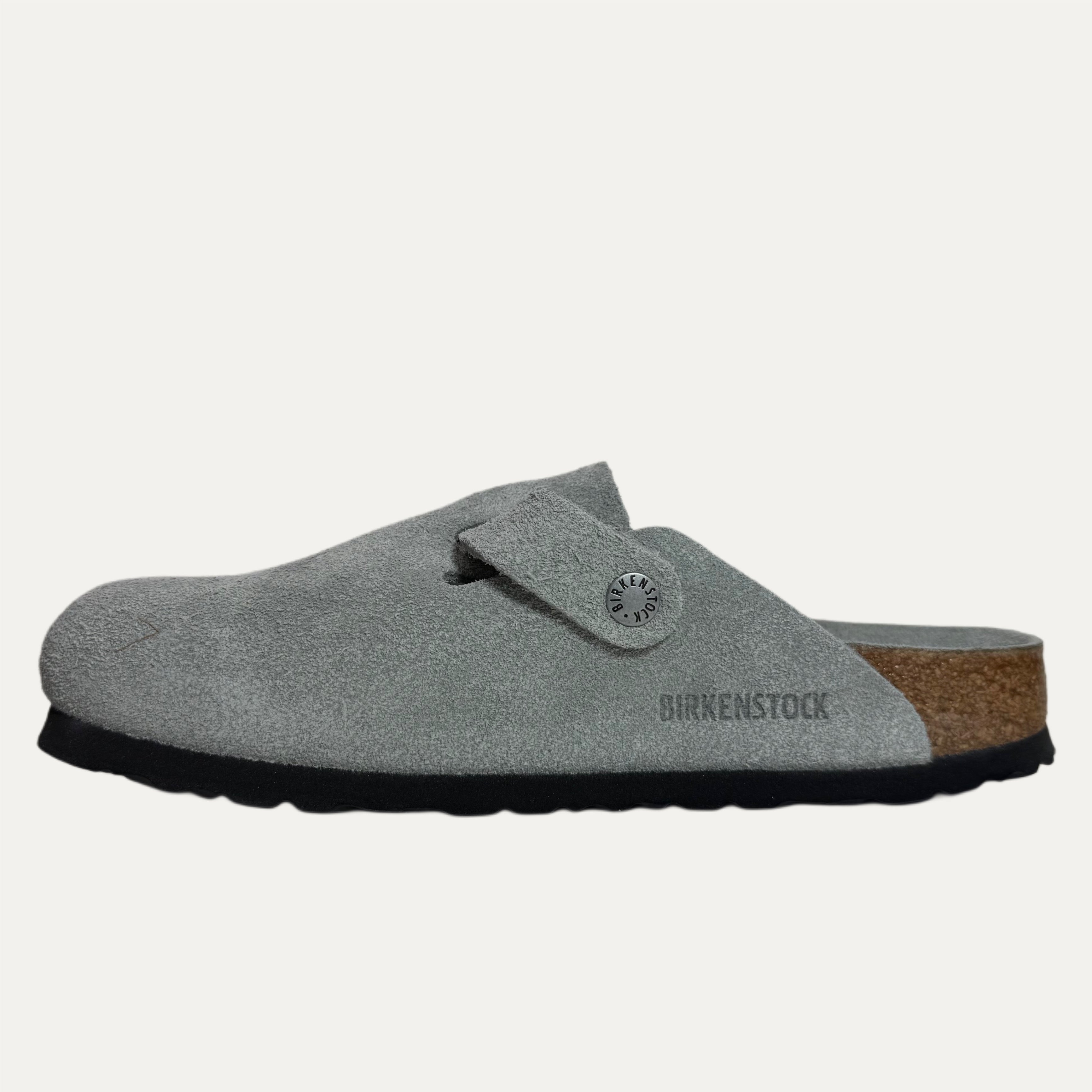 Birkenstock Boston Suede Soft Footbed Clog - Pure Sage Tonal