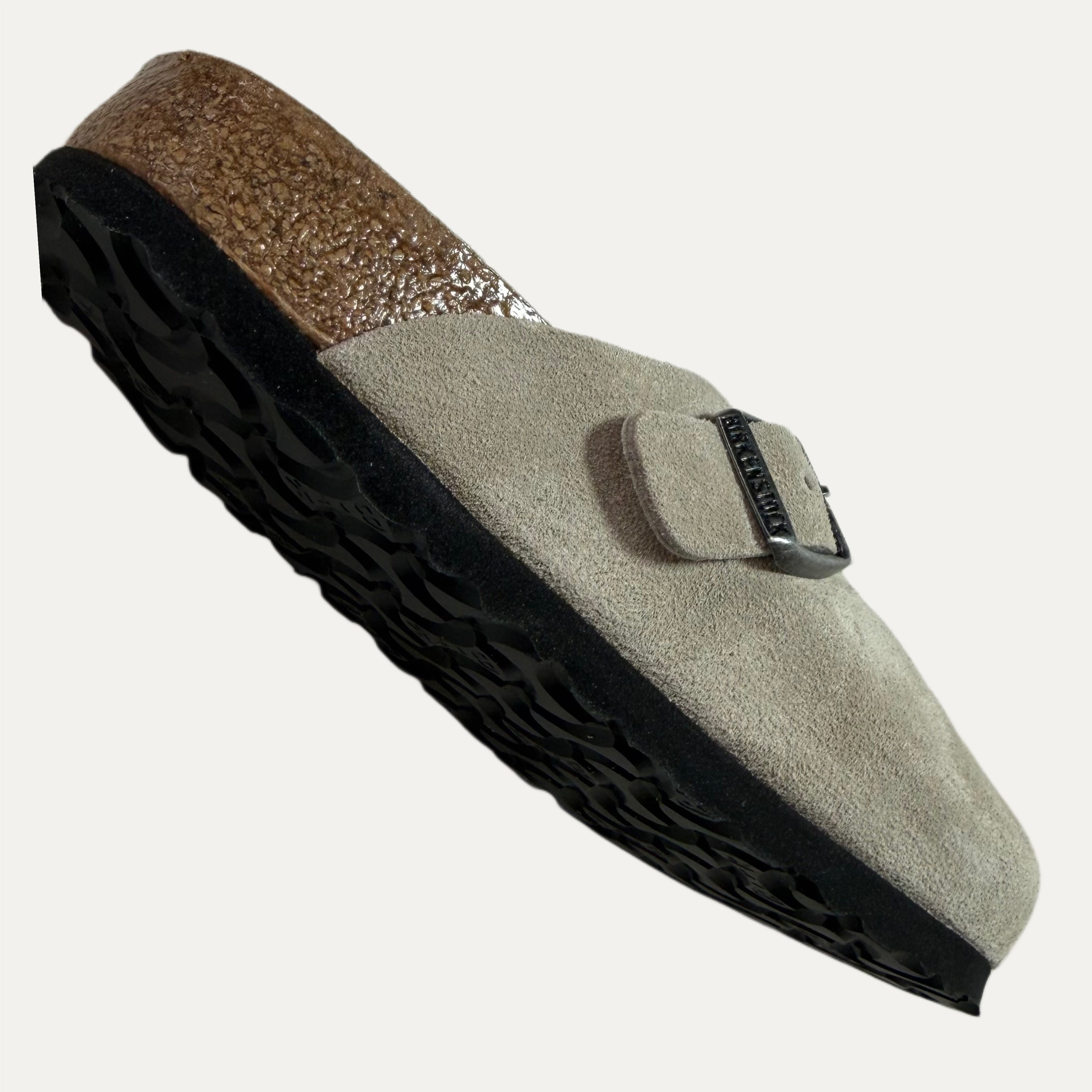 Birkenstock Boston Suede Soft Footbed Clog - Oyster Tonal