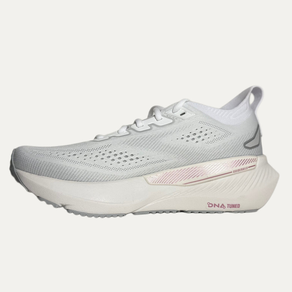 Women's Brooks Glycerin GTS 23 Road Running Athletic Shoe - White / Harbor Mist / Metallic
