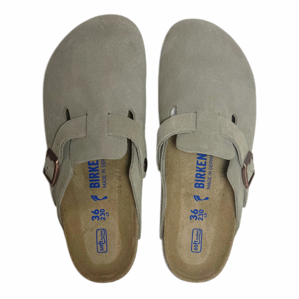 Birkenstock Boston Suede Soft Footbed Clog - Taupe
