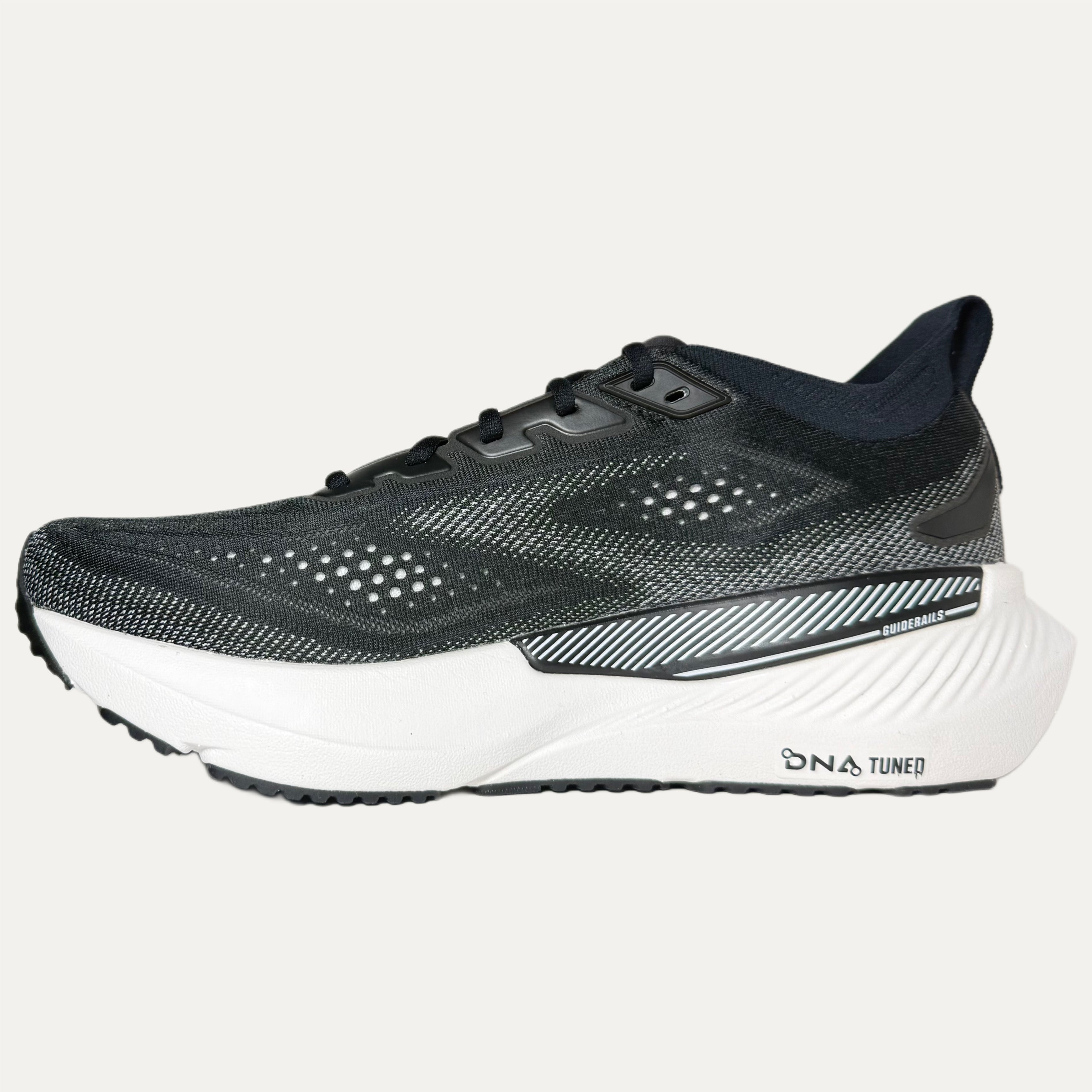Men's Brooks Glycerin GTS 23 Road Running Athletic Shoe - Black / Grey / White