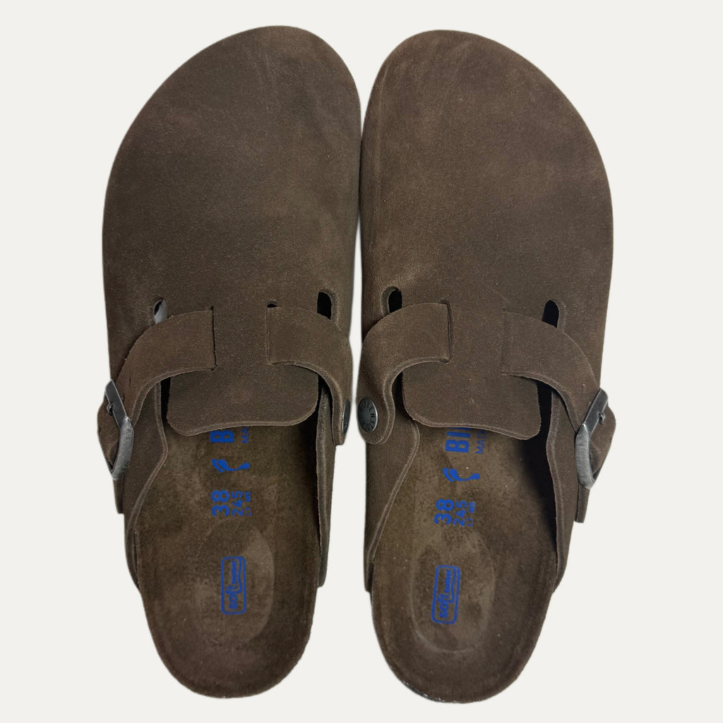 Birkenstock Boston Suede Soft Footbed Clog - Carafe Tonal