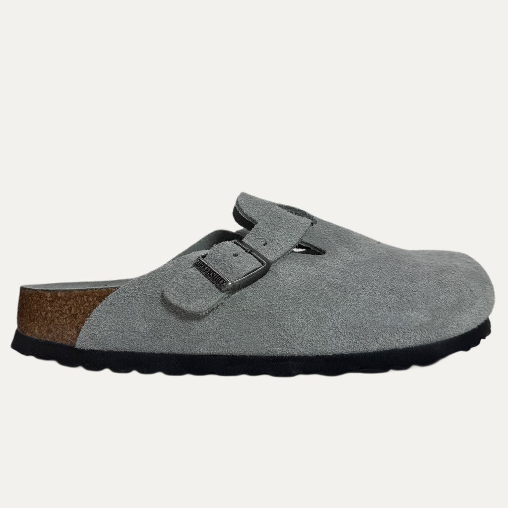Birkenstock Boston Suede Soft Footbed Clog - Pure Sage