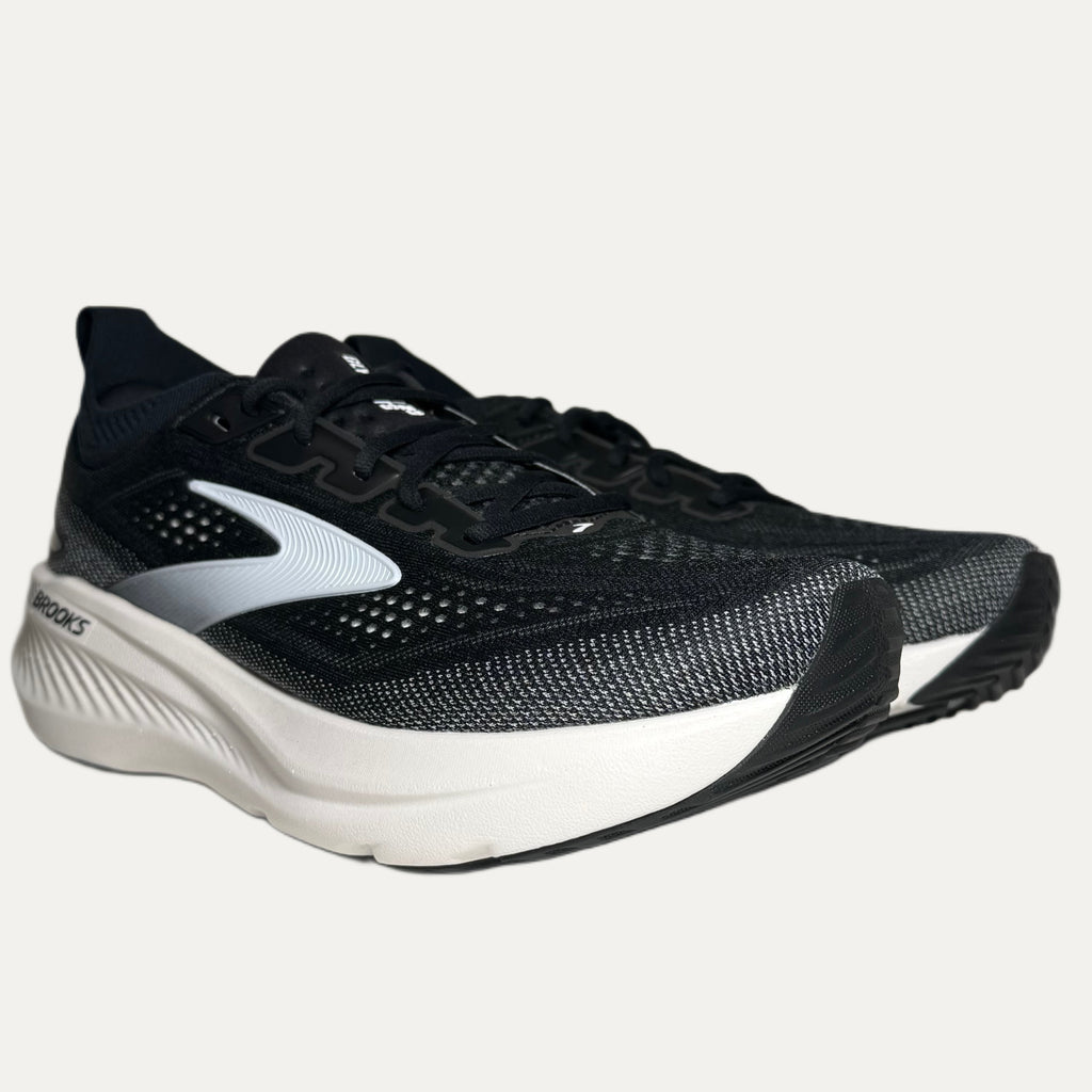 Men's Brooks Glycerin GTS 23 Road Running Athletic Shoe - Black / Grey / White