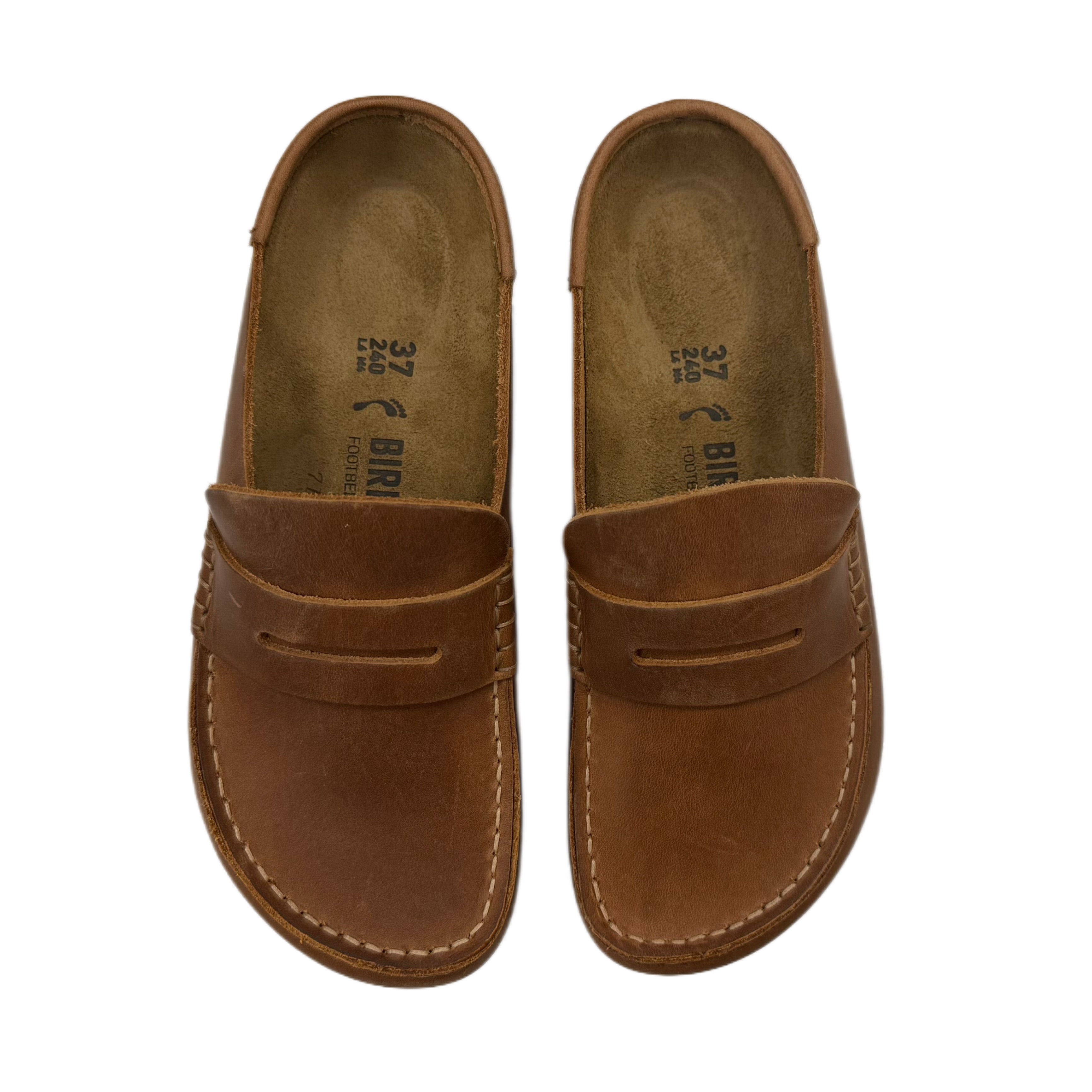 Birkenstock Naples Wrapped Leather Clog - Cognac