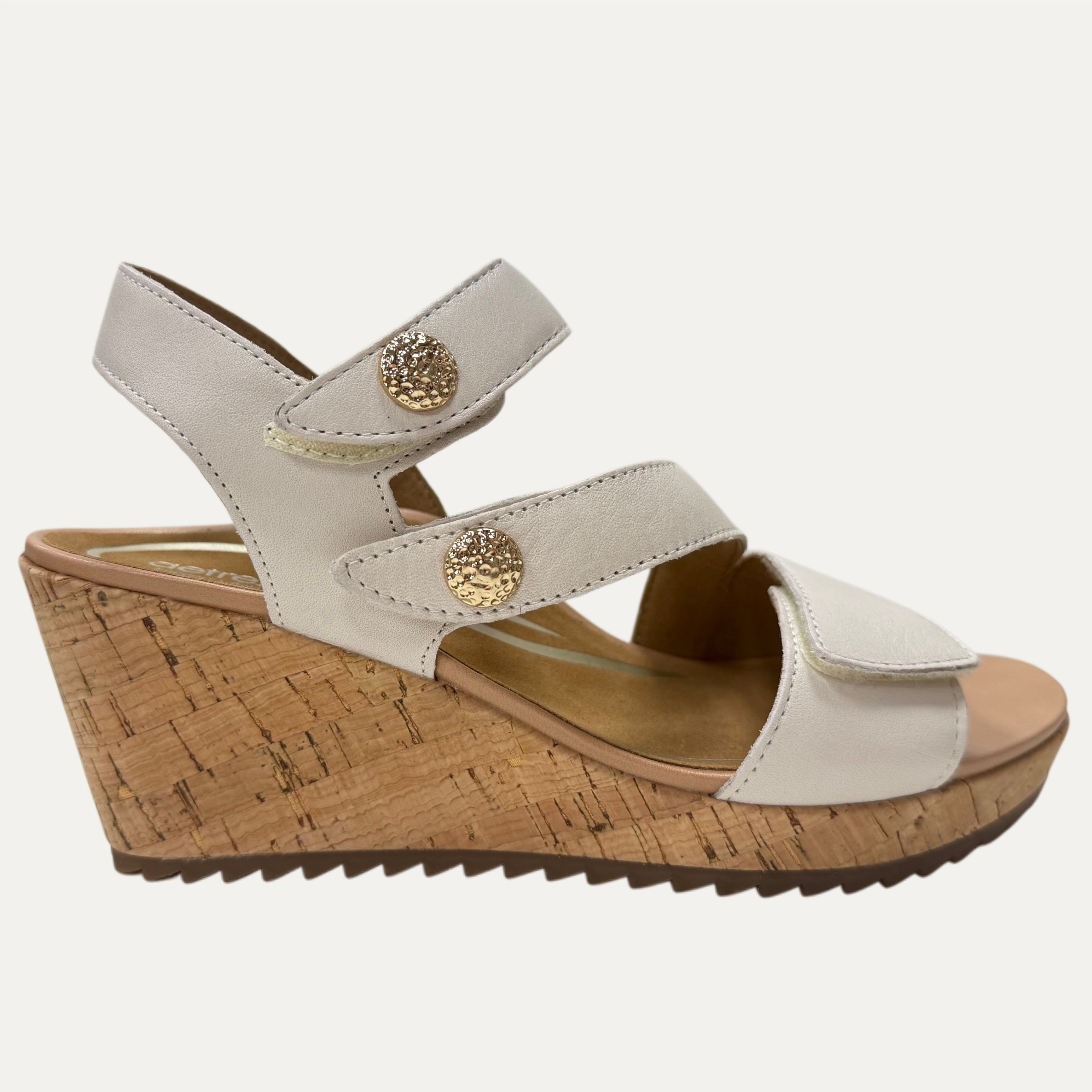 Women's Aetrex Madelyn Adjustable Quarter Strap Wedge Sandal