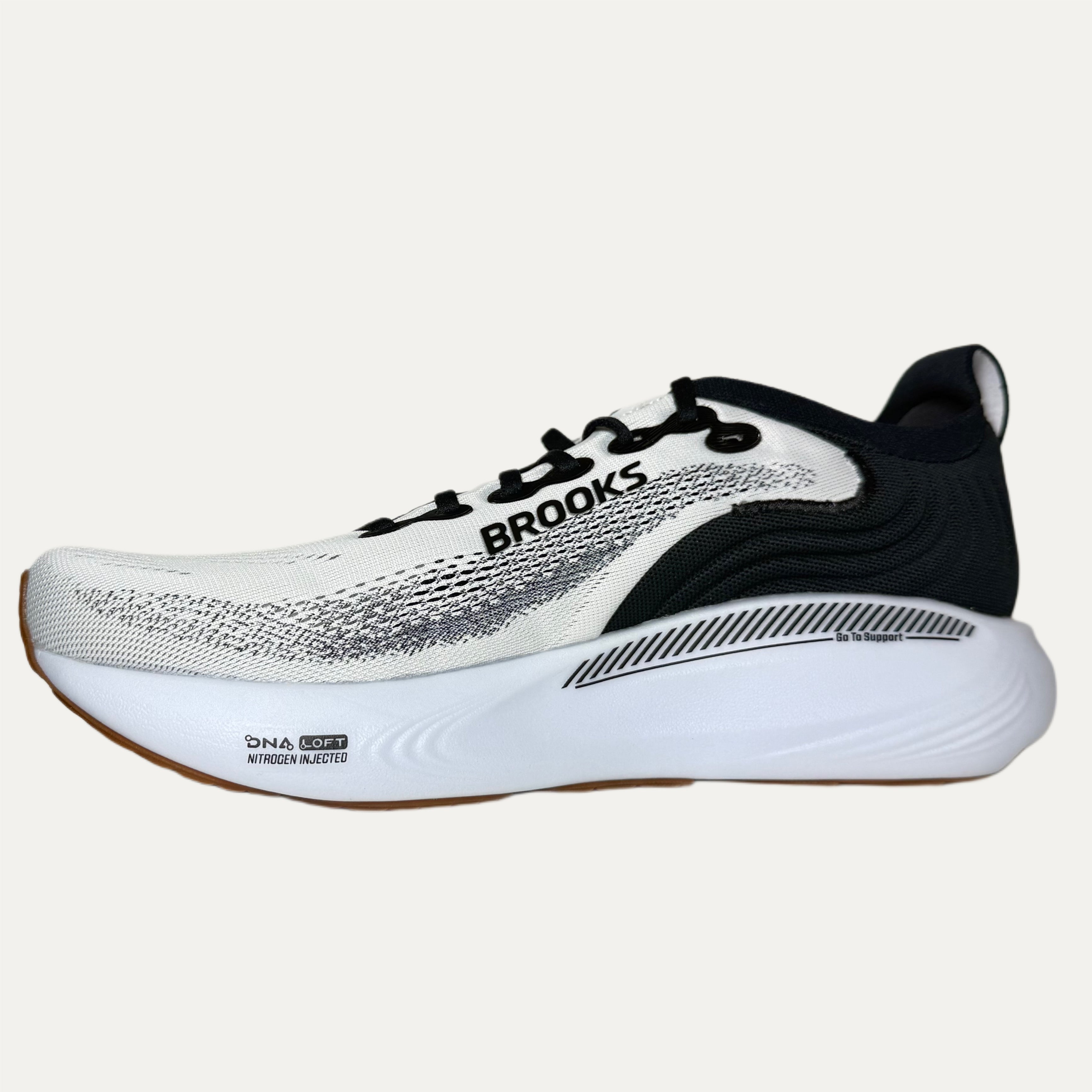 Men's Brooks Adrenaline GTS 25 Running Athletic Shoe - White / Black / White