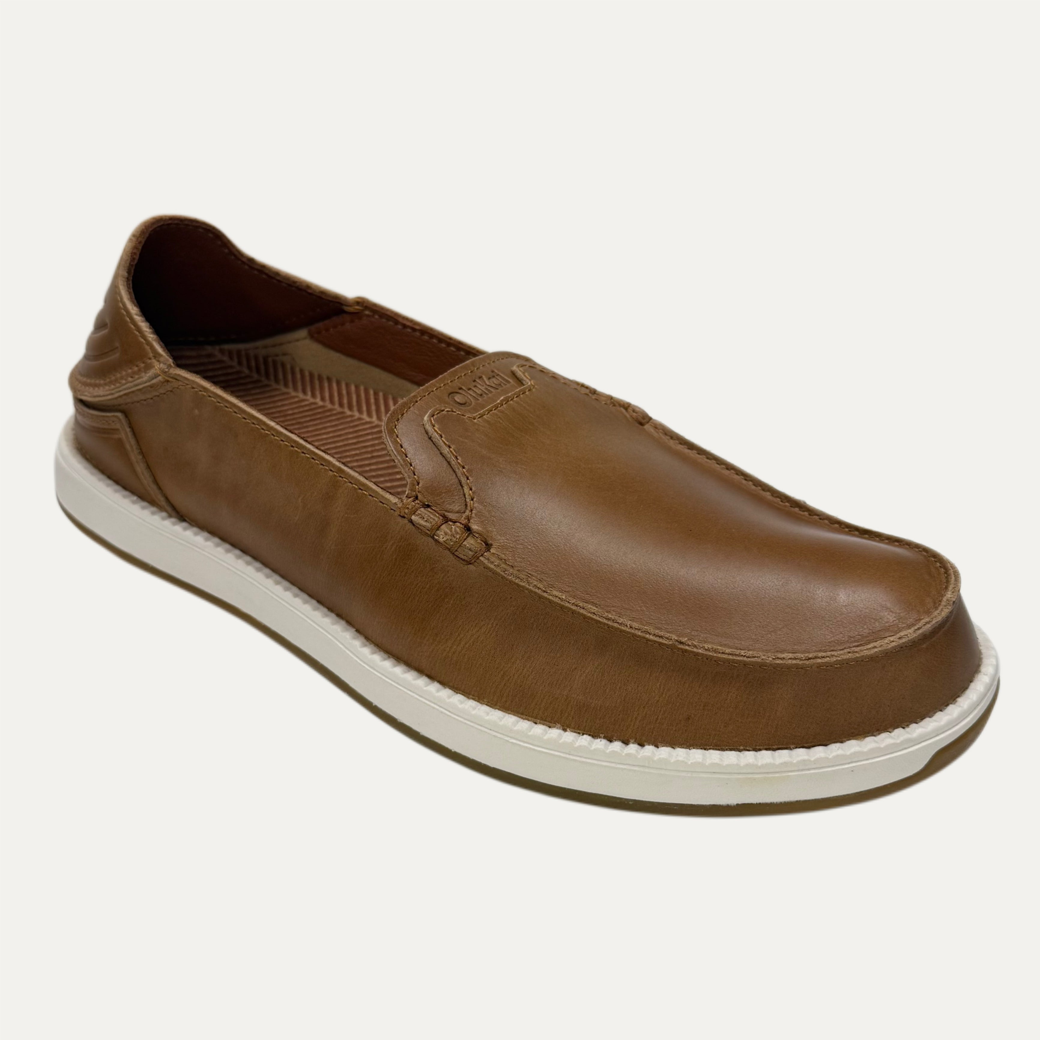 Men's Olukai Kakaha Nia Slip-On Leather Shoe - Fox