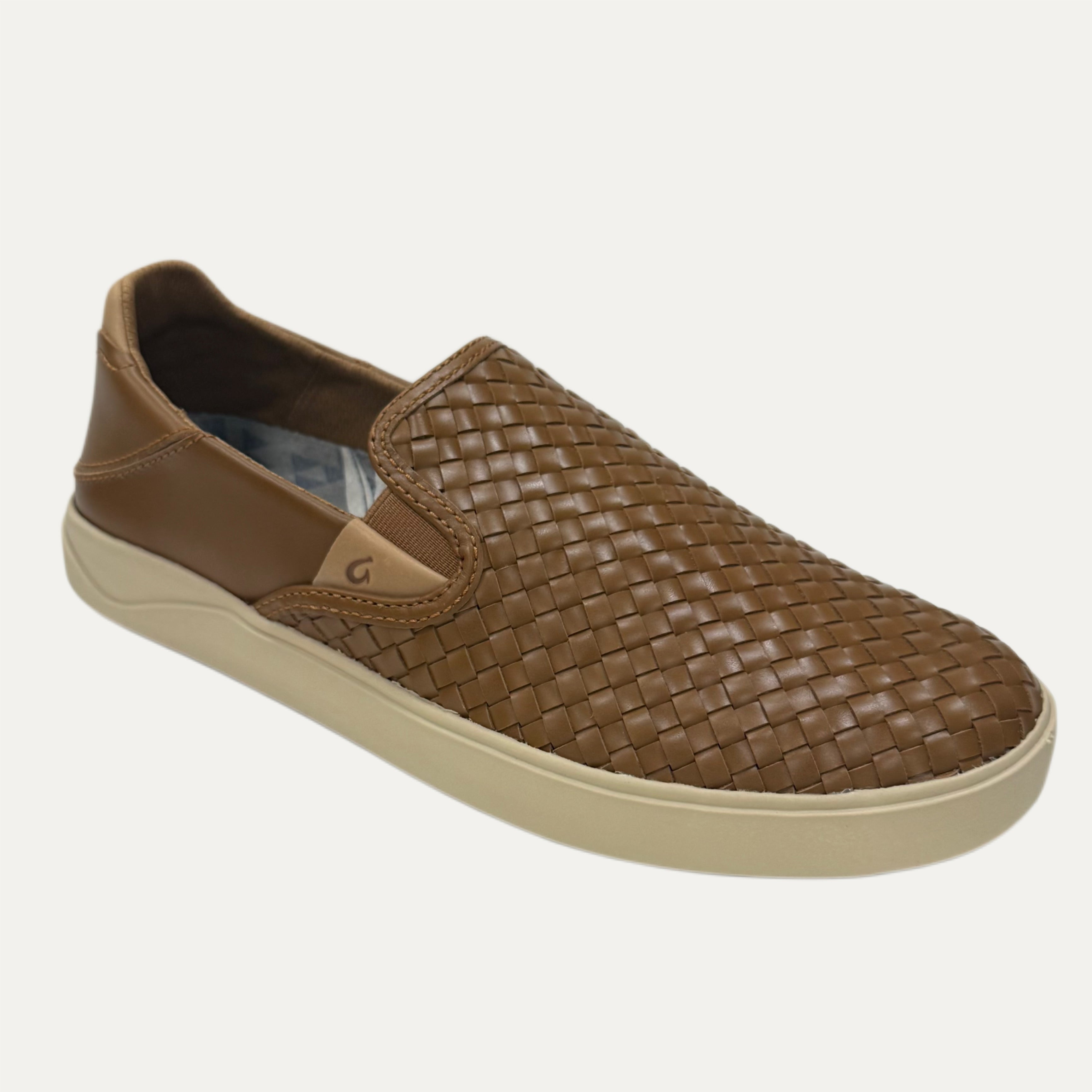 Men's Olukai Lae'ahi Lauhala Slip-On Leather Shoe - Fox