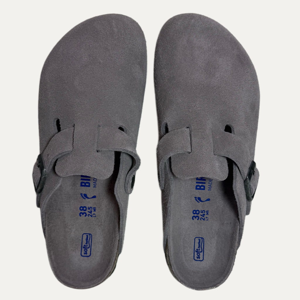 Birkenstock Boston Suede Soft Footbed Clog - Faded Purple Tonal