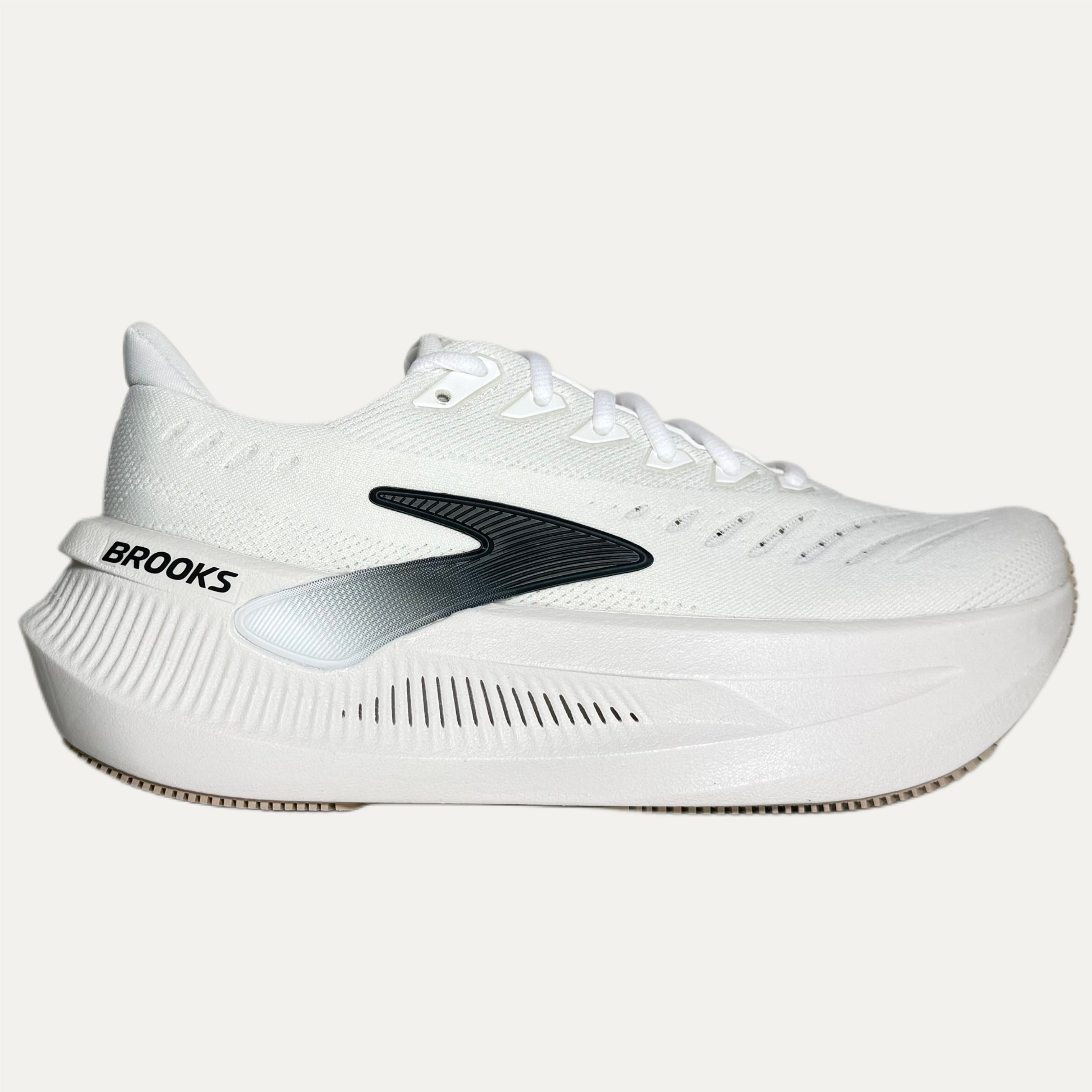 Women's Brooks Glycerin Max 2 Road Running Athletic Shoe - White / Black / Chateau Gray