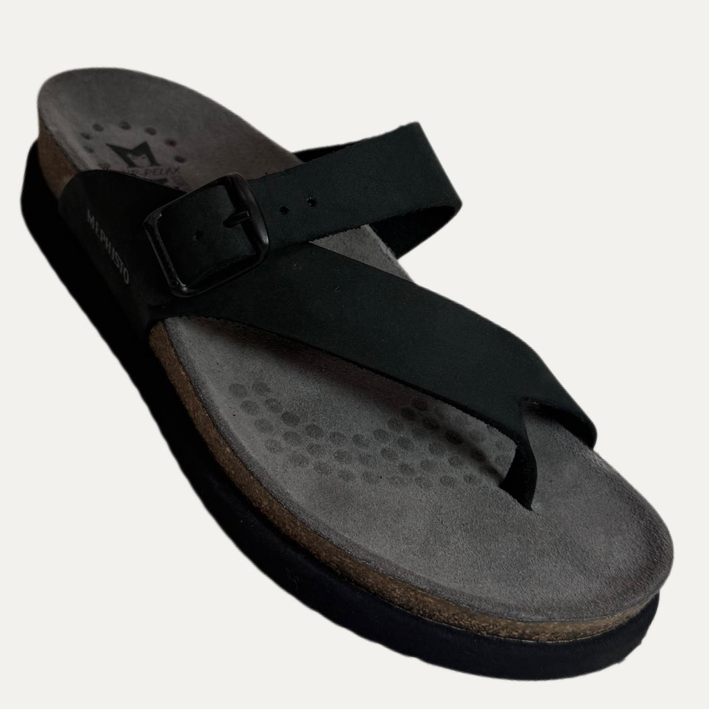 Black sandal with a cork sole