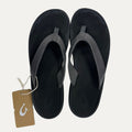 Dark gray with  flip flop a brown tag on a white background