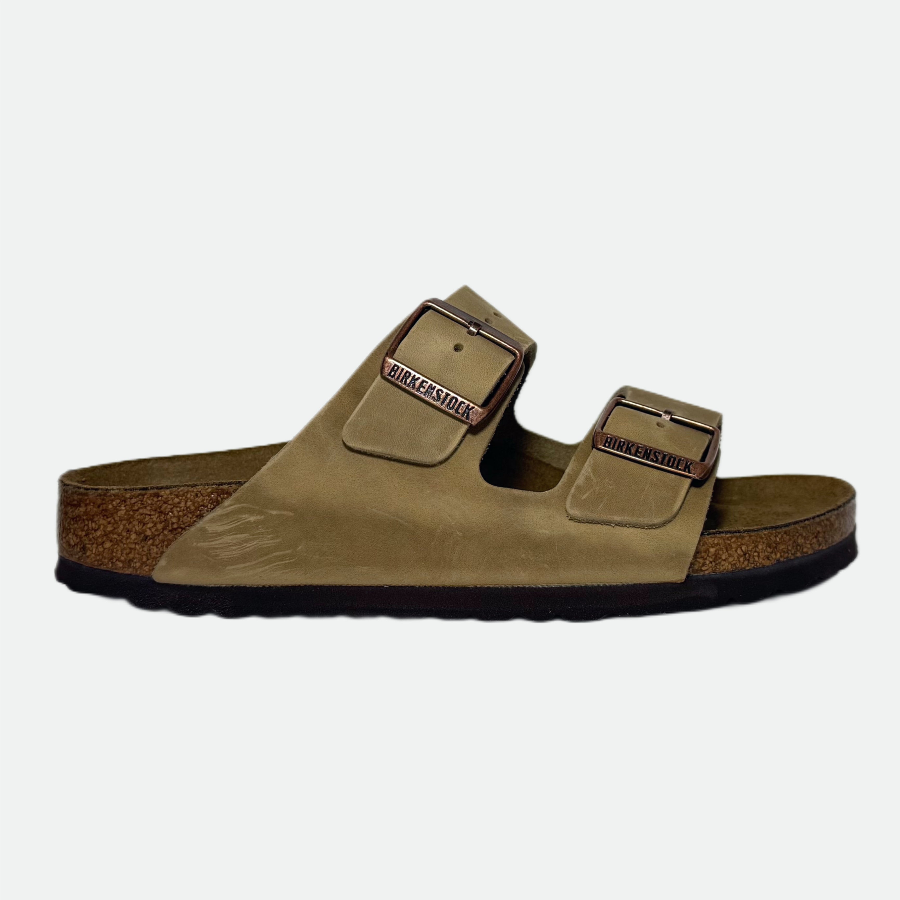 Birkenstock Arizona Slide Leather Sandal - Tobacco Brown