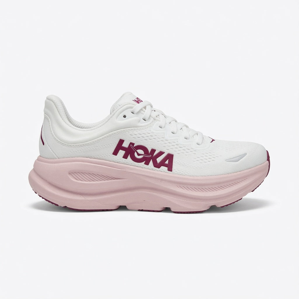 Women's HOKA Bondi 9 Athletic Shoe - White/Pink Opal
