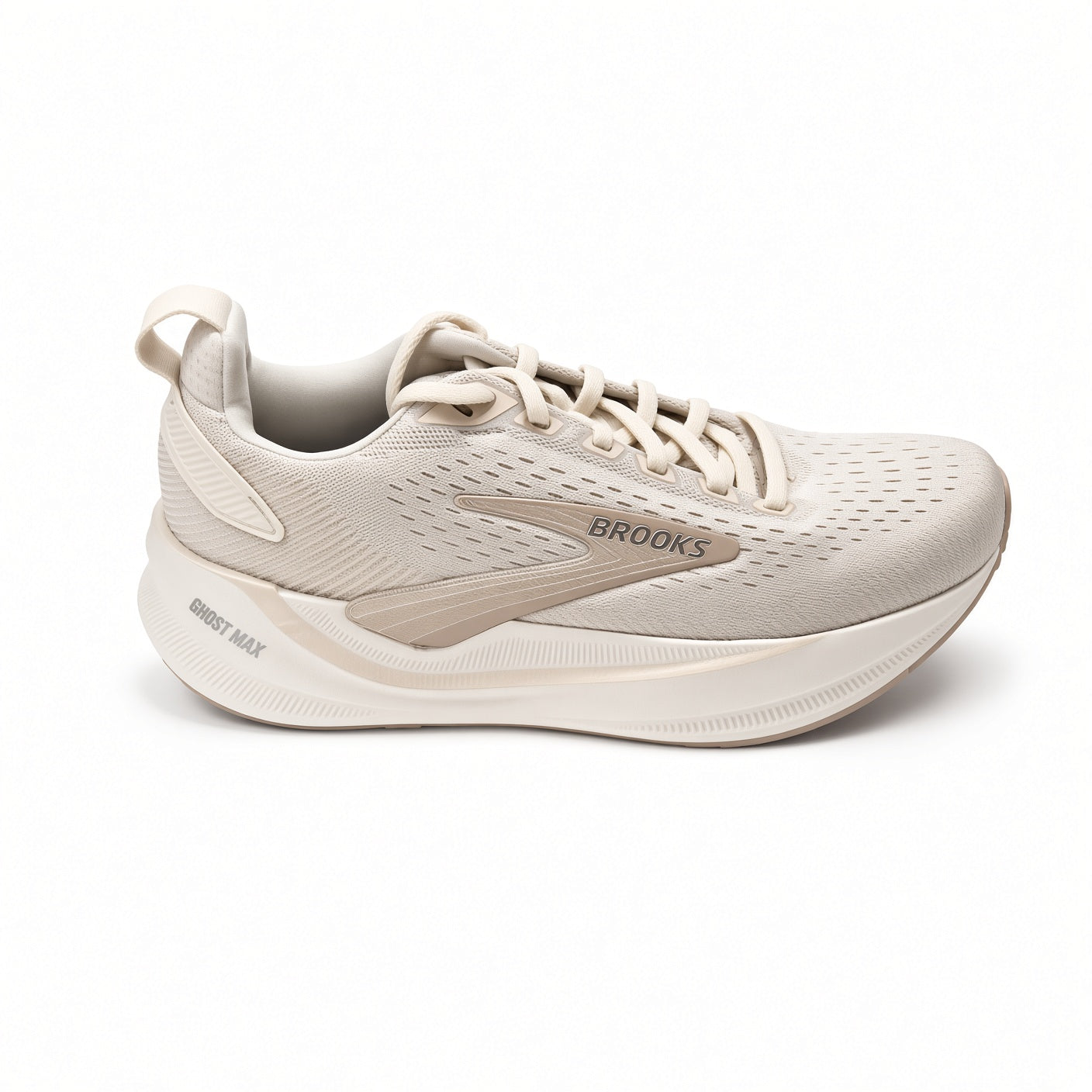 Women's Brooks Ghost Max 4 Running Athletic Shoe -Artic Wolf/Coconut