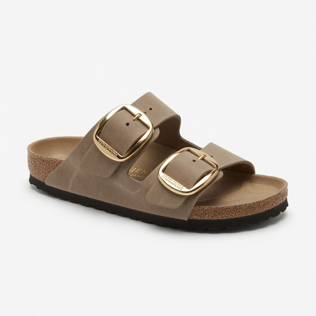 Birkenstock Arizona Big Buckle Leather Slide Sandal - Tabacco Brown