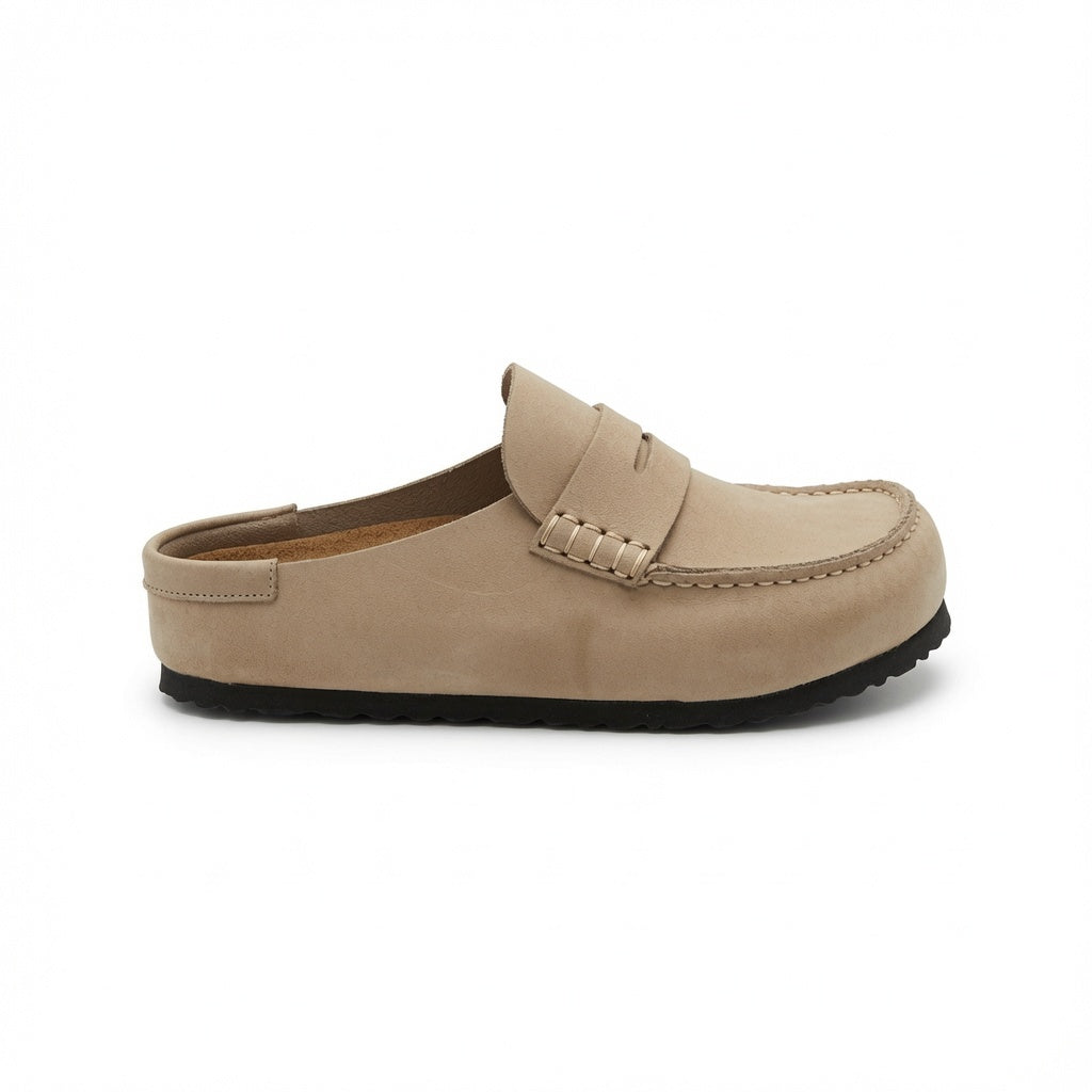 Birkenstock Naples Wrapped Suede Clog - Tobacco Brown