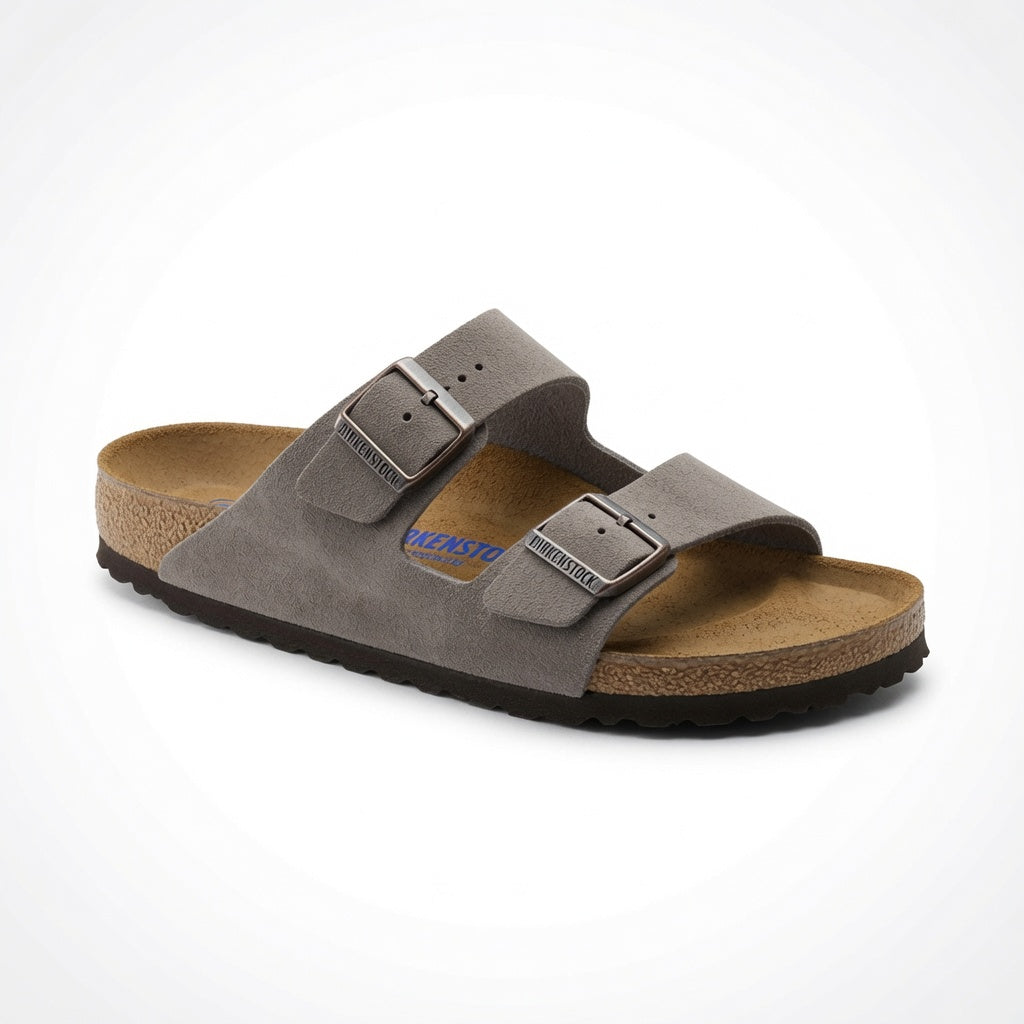 Birkenstock Arizona Slide Suede Soft Footbed Sandal - Purple Tonal