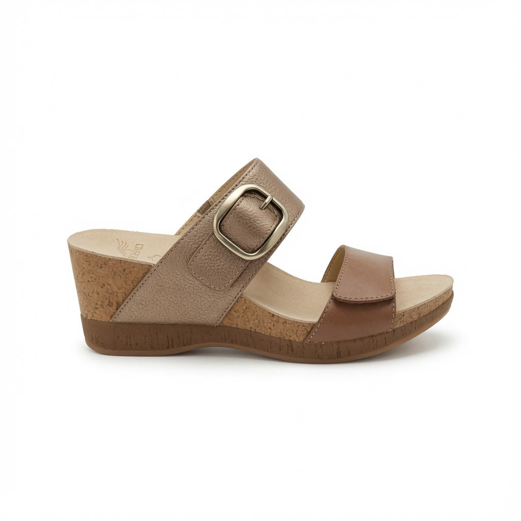 Women's Dansko Shannon Wedge Sandal - Gold/Tan